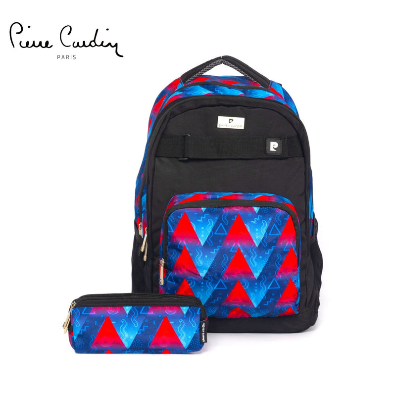 PC Backpack, Black with Blue & Purple Stripes - MOON - Back 2 School - PC - PC Backpack, Black with Blue & Purple Stripes - Blue/Red Arrow Design - Back 2 School - 1
