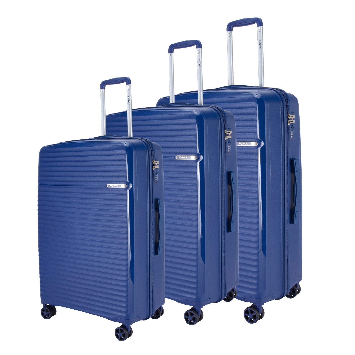 Prince Suitcase Unbreakable Set of 3-White PR16710