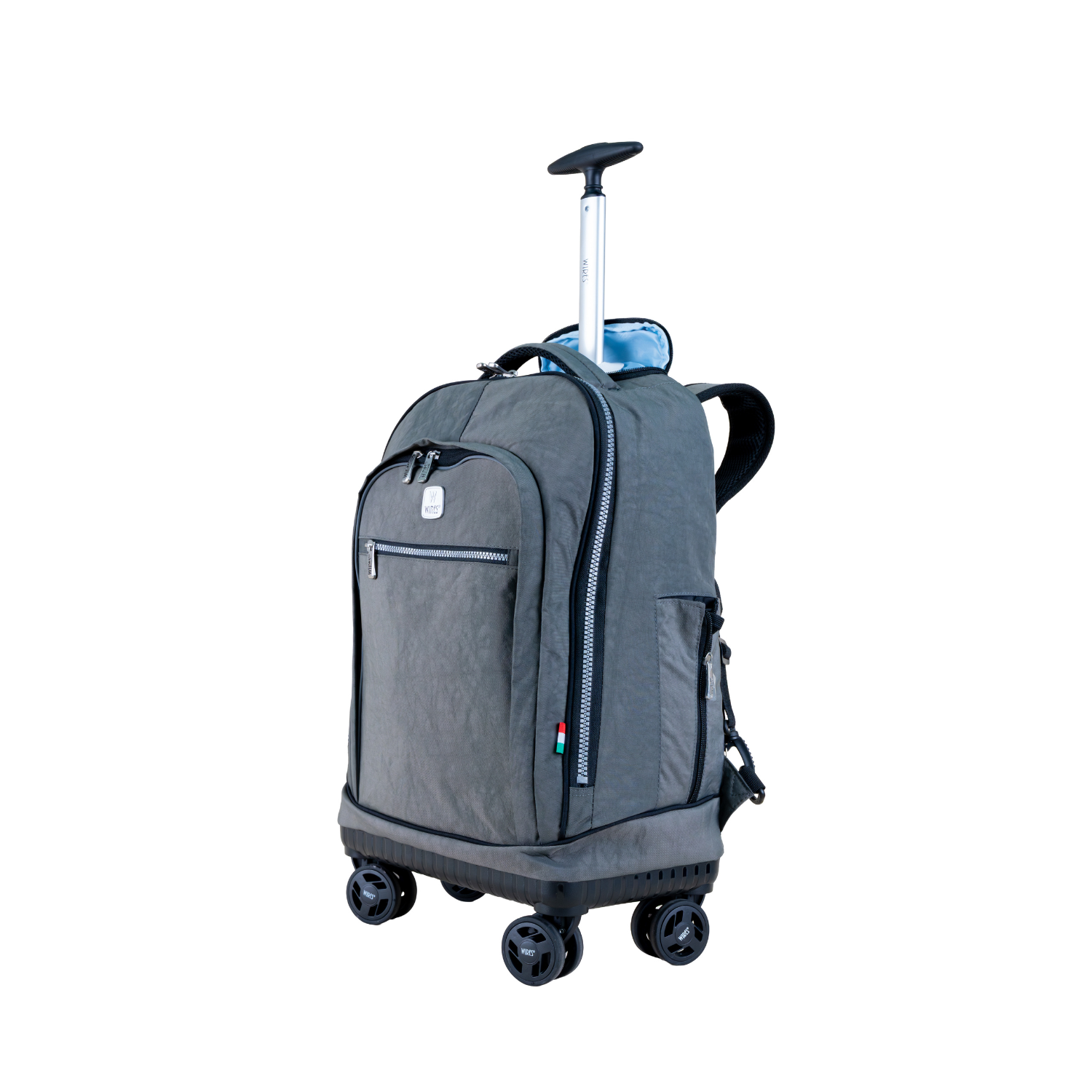 Dark Grey 4 - Wheels School Backpack Trolley Set (Lunch bag & Pencil Case) - MOON - Back 2 School - Wires