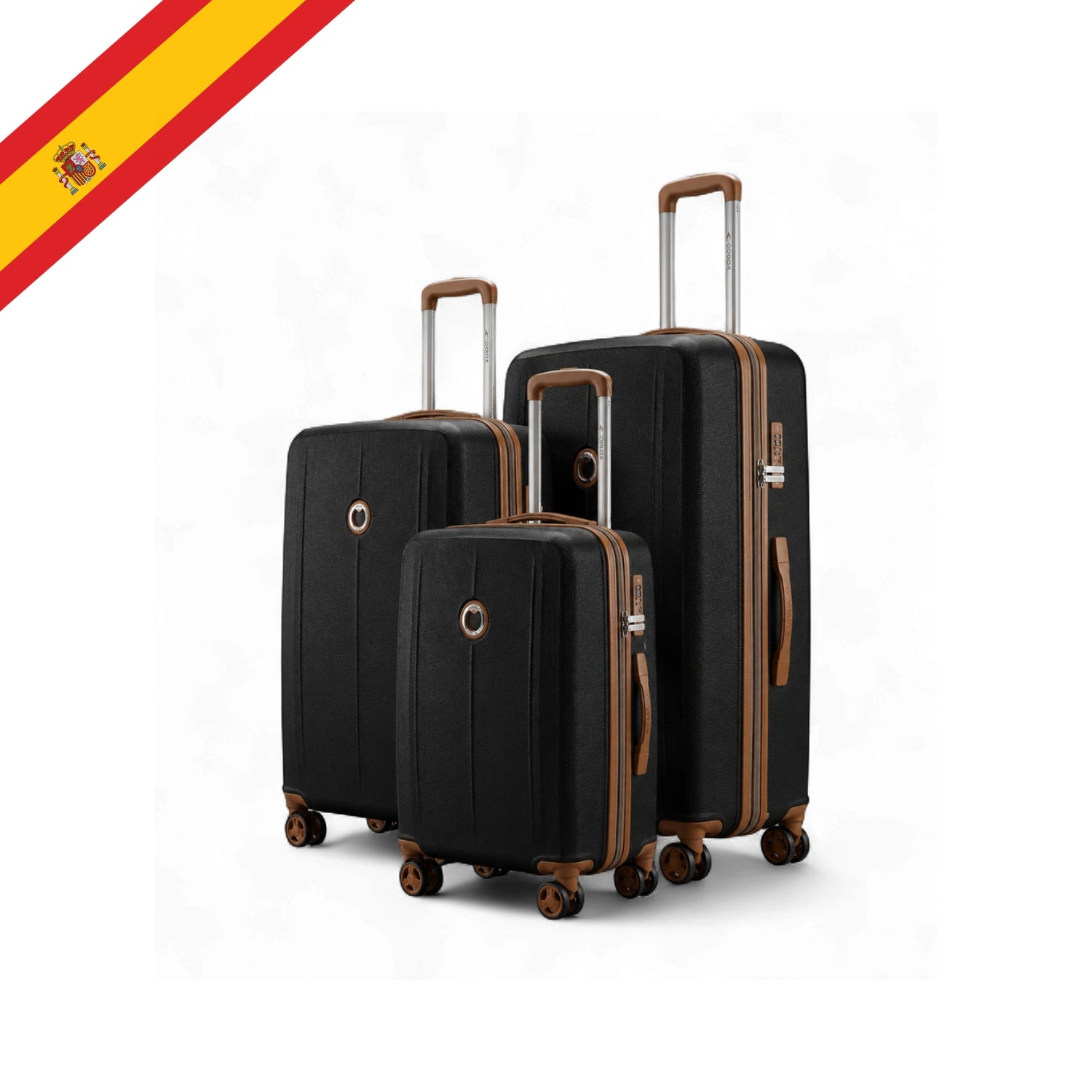 Aragon Hardside Luggage Set of 3, Black