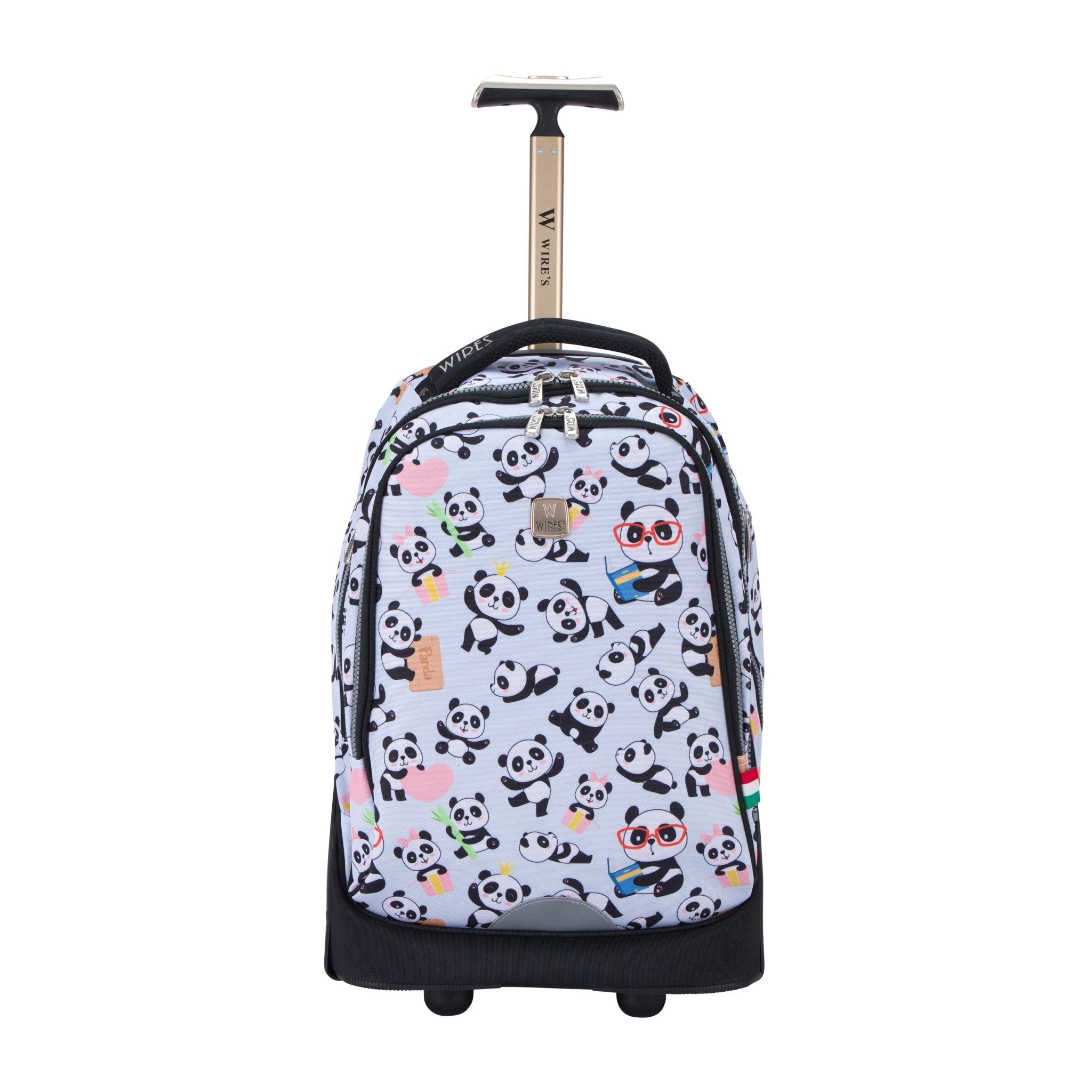 Mist Panda Wires Big Wheel School Bag Trolley Set of 3 (Lunch Bag & Pencil Case)