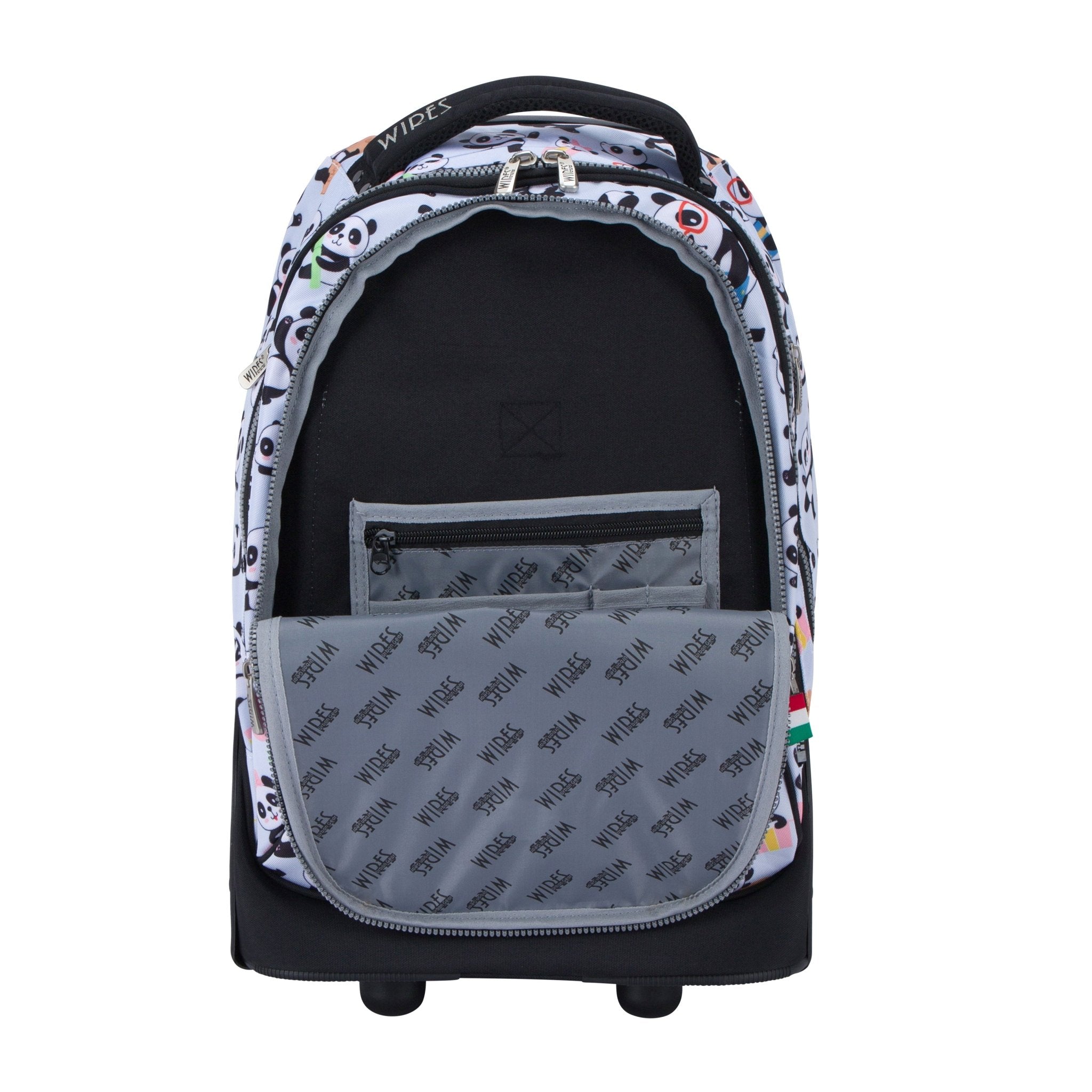 Mist Panda Wires Big Wheel School Bag Trolley Set of 3 (Lunch Bag & Pencil Case)