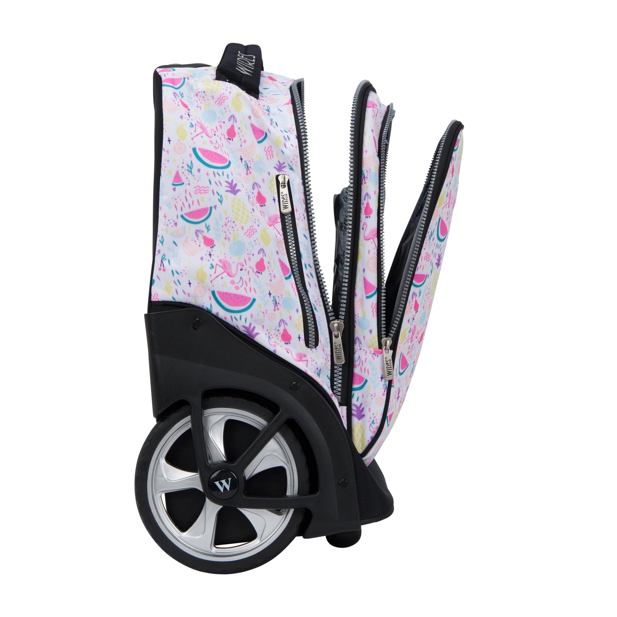 Bright Tropical Big Wheel School Bag Trolley Set of 3 (Lunch Bag & Pencil Case)