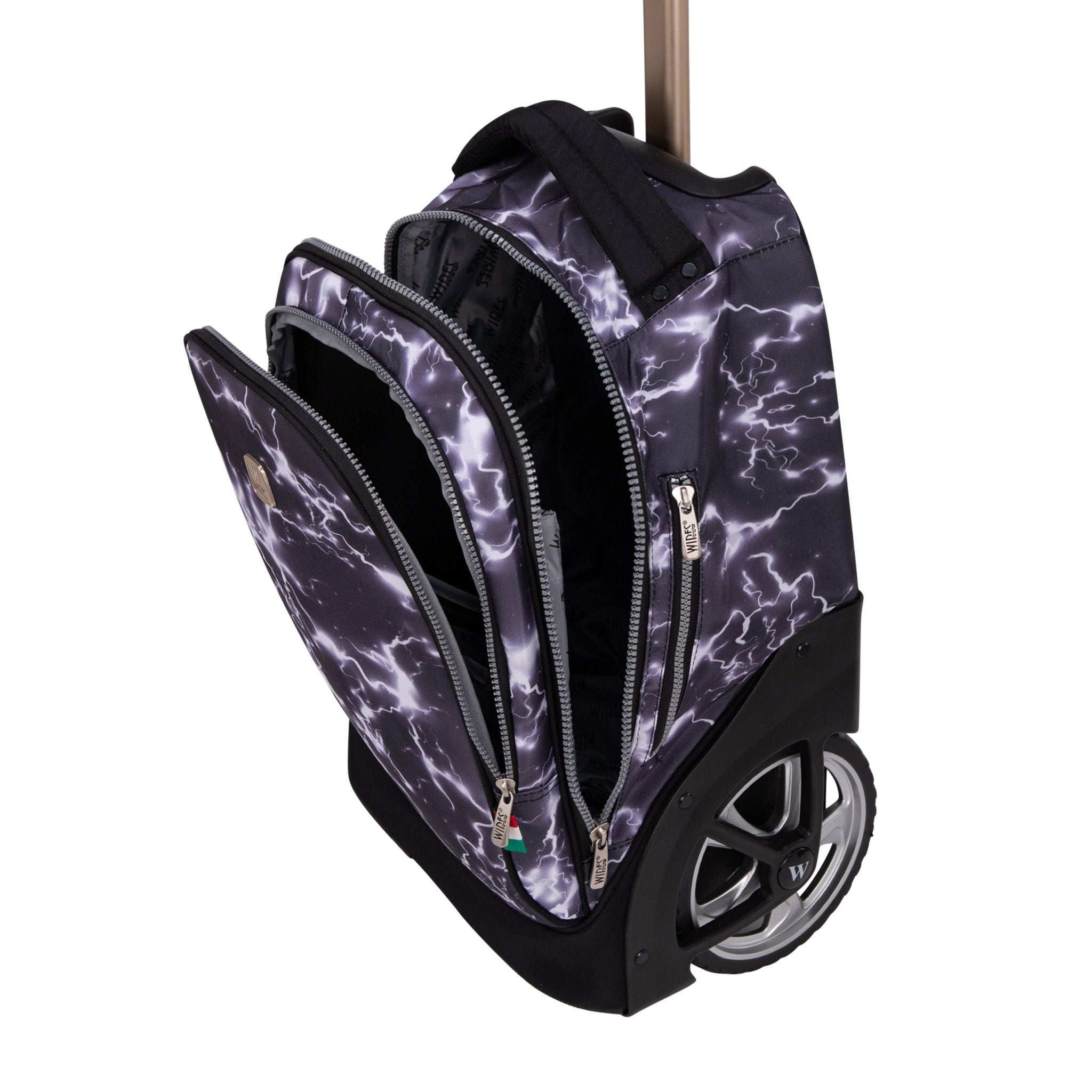 Dark Thunder Wires Big Wheel School Bag Trolley Set of 3 (Lunch Bag & Pencil Case)