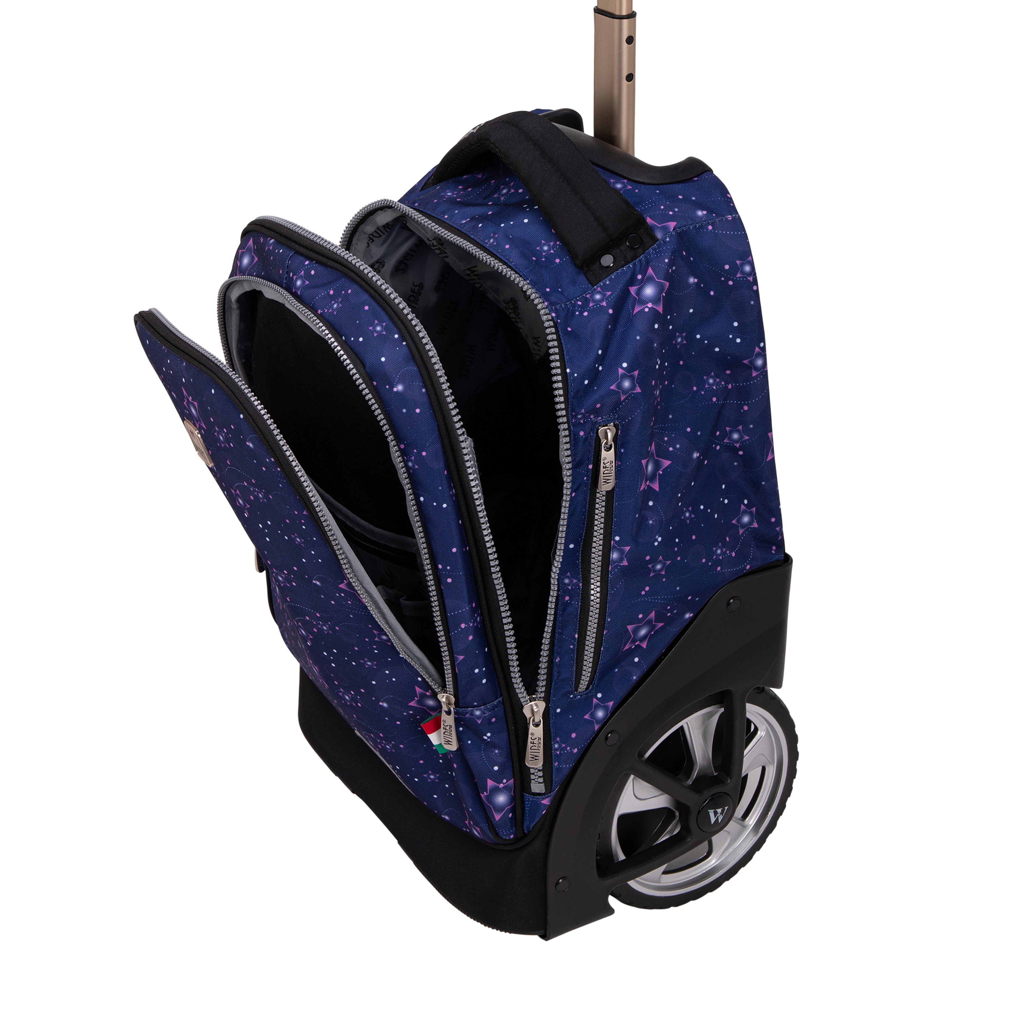 Stars Big Wheel School Bag Trolley Set of 3 (Lunch Bag & Pencil Case)