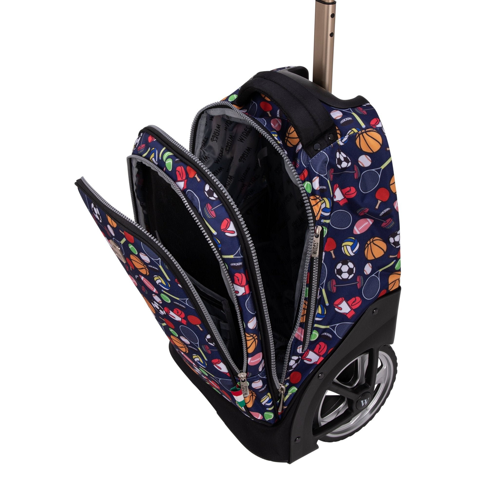 حقيبة مدرسية كبيرة بعجلات من All Sport وايرس مجموعة من 3 قطع (حقيبة غداء وحافظة أقلام)