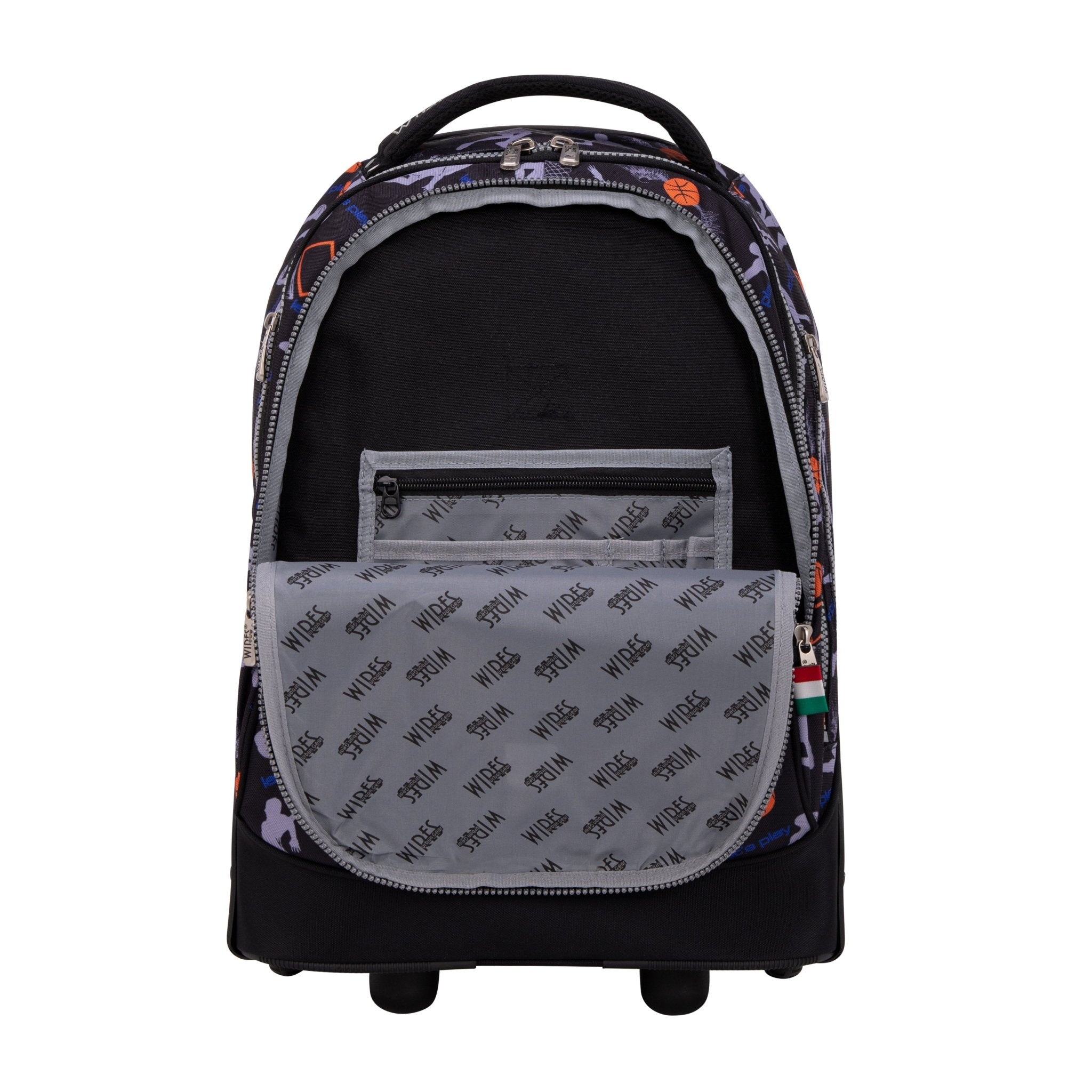 Basketball Big Wheel School Bag Trolley Set of 3 (Lunch Bag & Pencil Case)