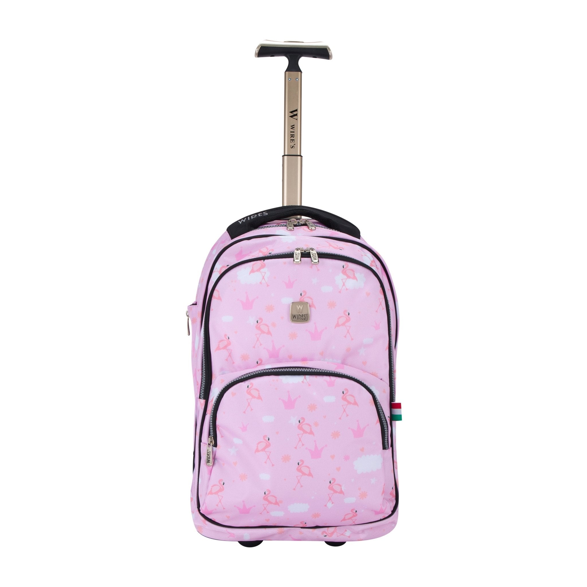 Pink Flamingo Mini Wheel School Bags Trolly Set of 3pcs