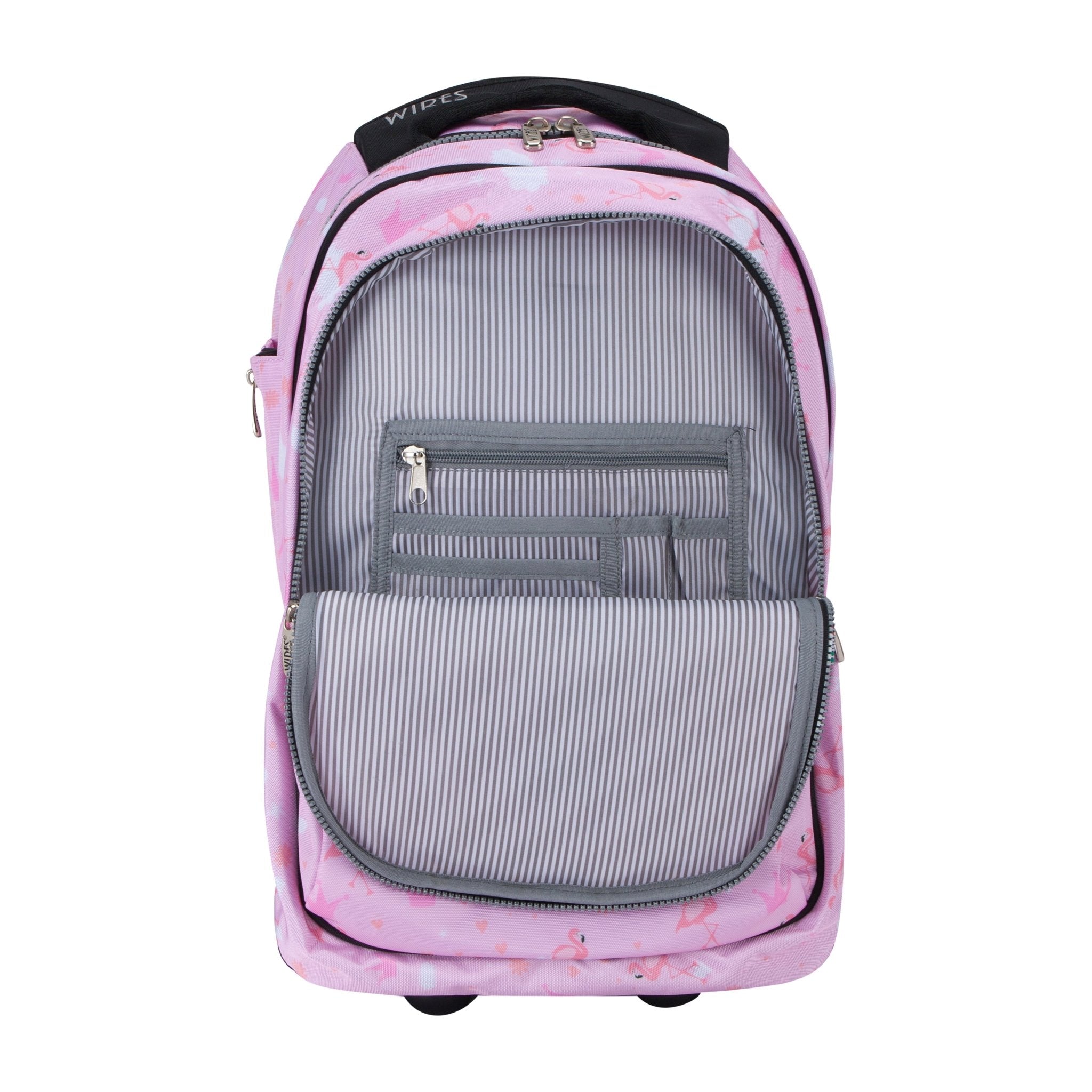 Pink Flamingo Mini Wheel School Bags Trolly Set of 3pcs