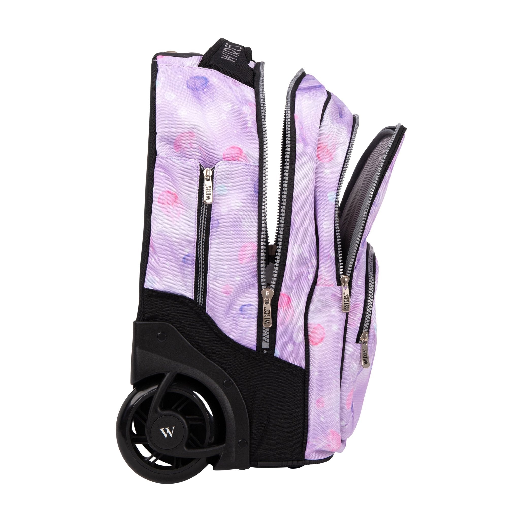 Purple Jellyfish Galaxy Planet Mini Wheel School Bags Trolly Set of 3pcs