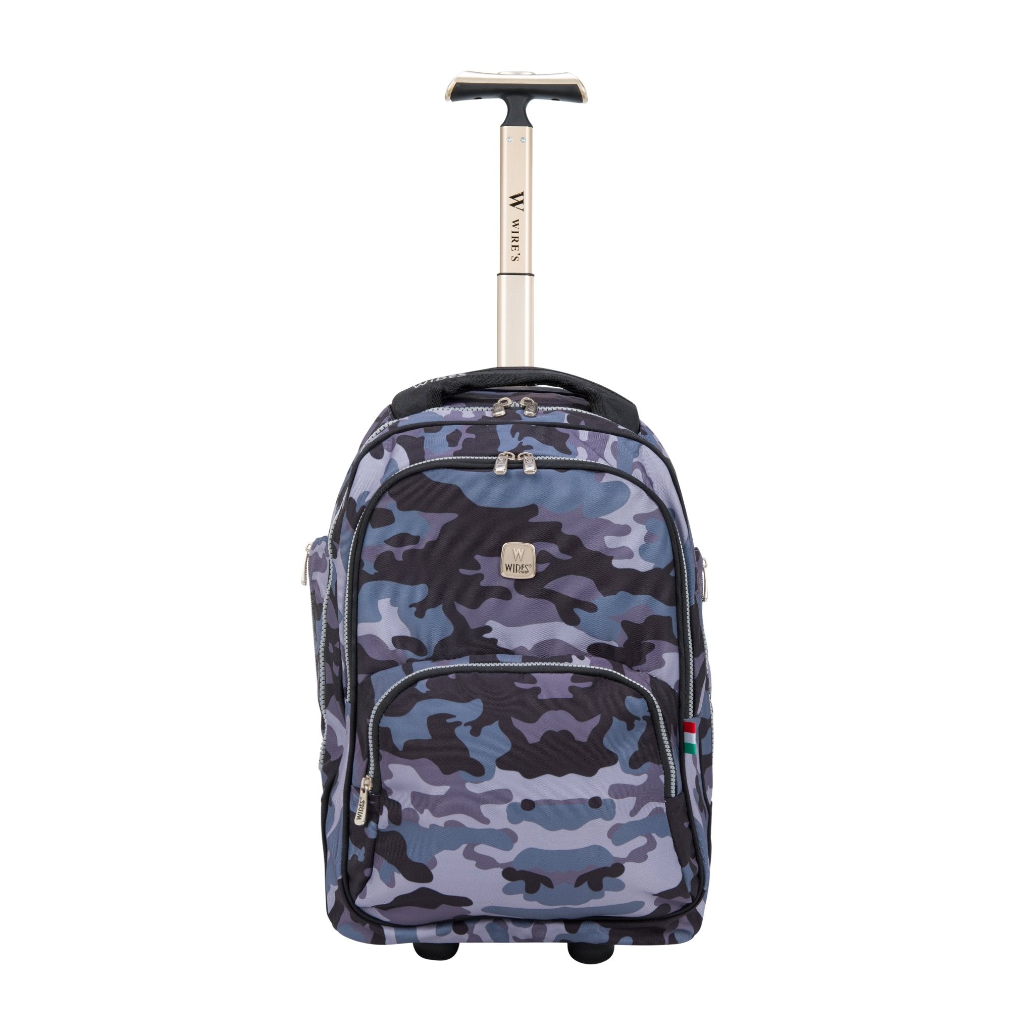 Dark Grey Camouflage Wires Mini Wheel School Bags Trolly Set of 3pcs