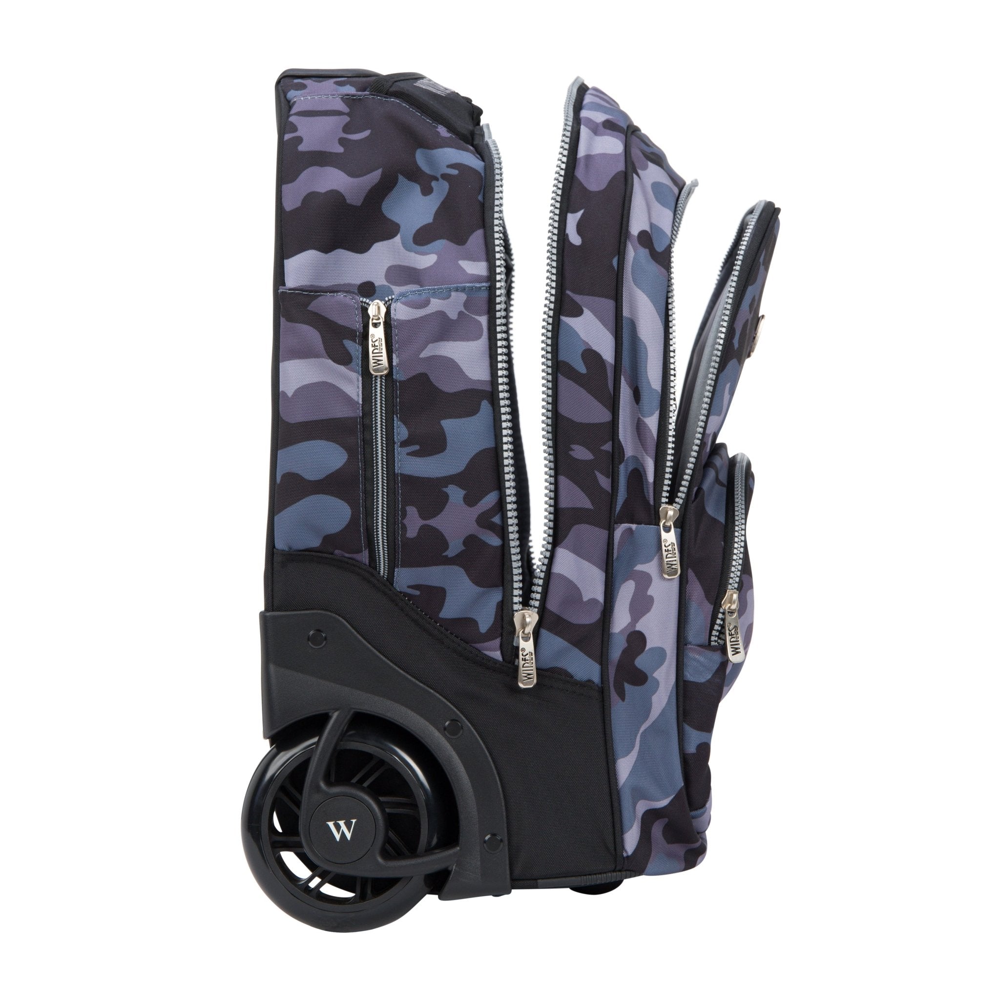 Dark Grey Camouflage Wires Mini Wheel School Bags Trolly Set of 3pcs