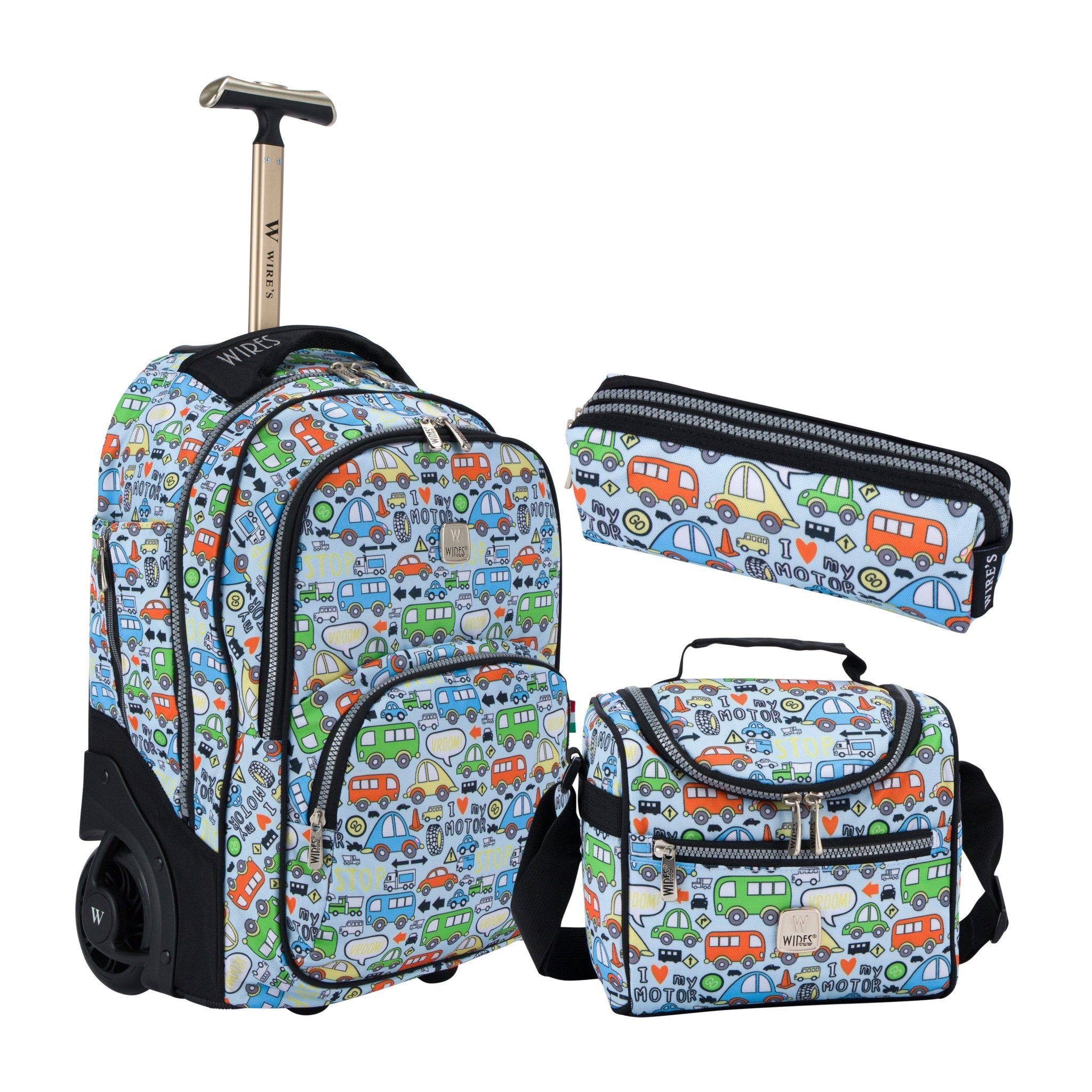 ICONS Wires Mini Wheel School Bags Trolly Set of 3pcs