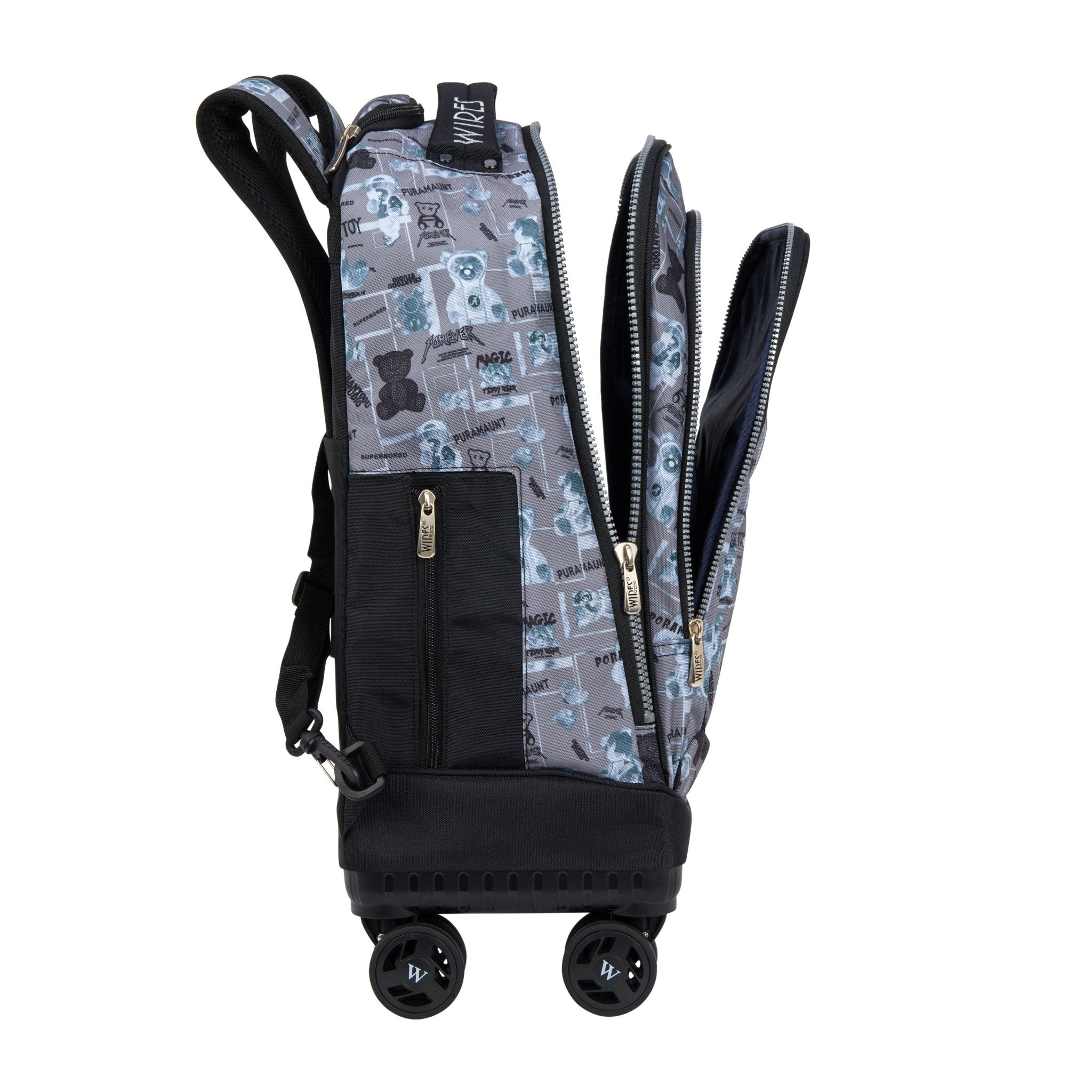 Teddy 8-Wheels School Backpack Trolley Set (Lunch bag & Pencil Case)