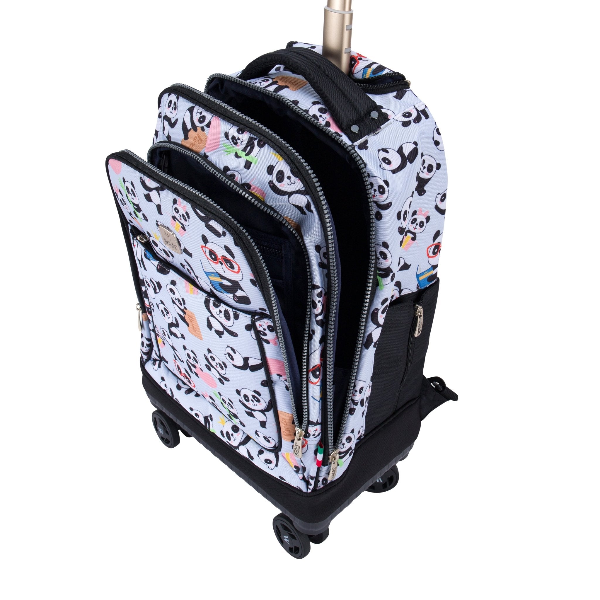 Mist Panda 4-Wheels School Backpack Trolley Set (Lunch bag & Pencil Case)