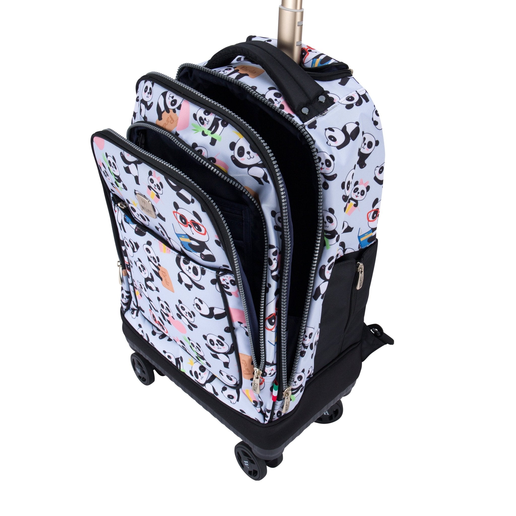 Mist Panda 8-Wheels School Backpack Trolley Set (Lunch bag & Pencil Case)