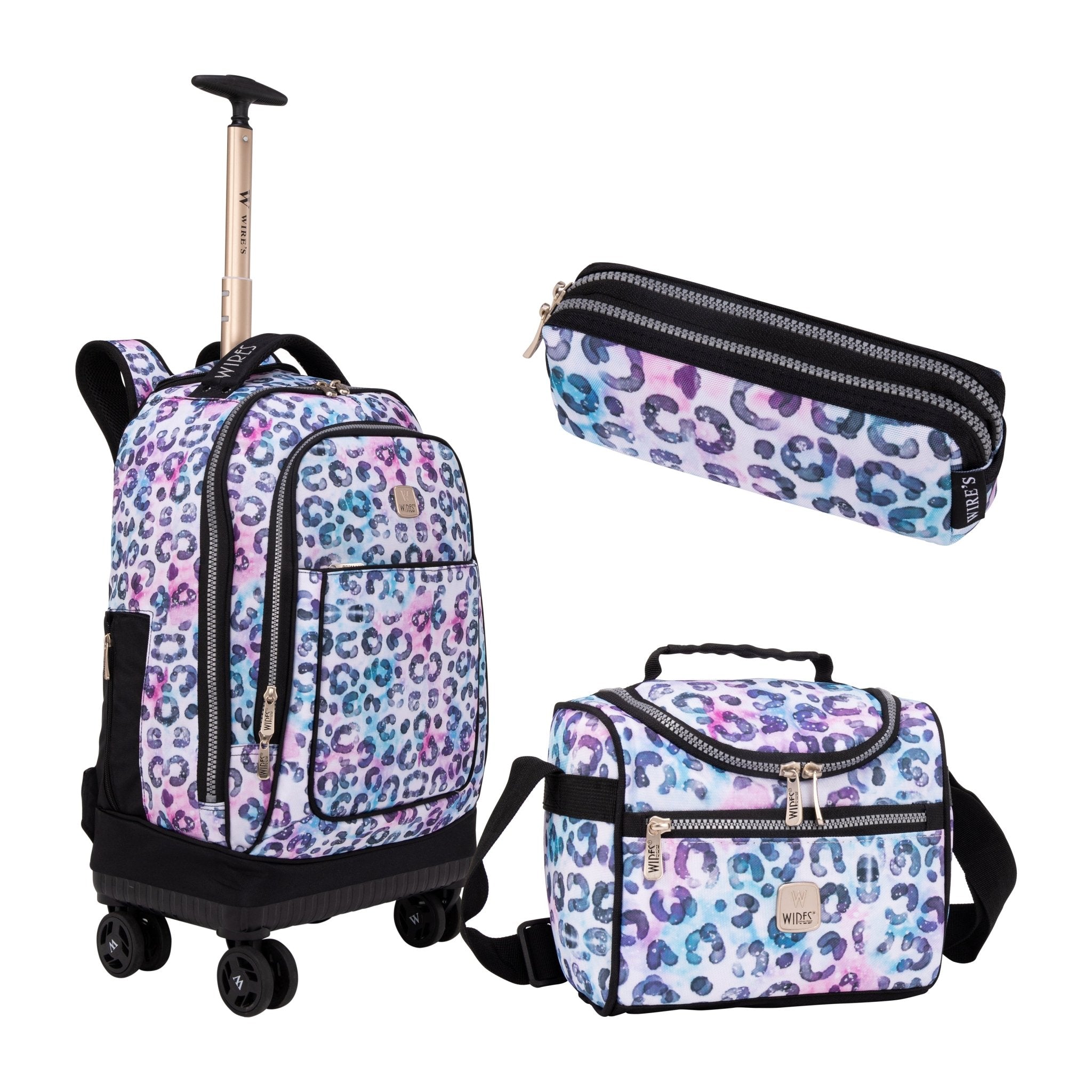4-Wheels Multiple School Backpack Trolley Set (Lunch bag & Pencil Case)