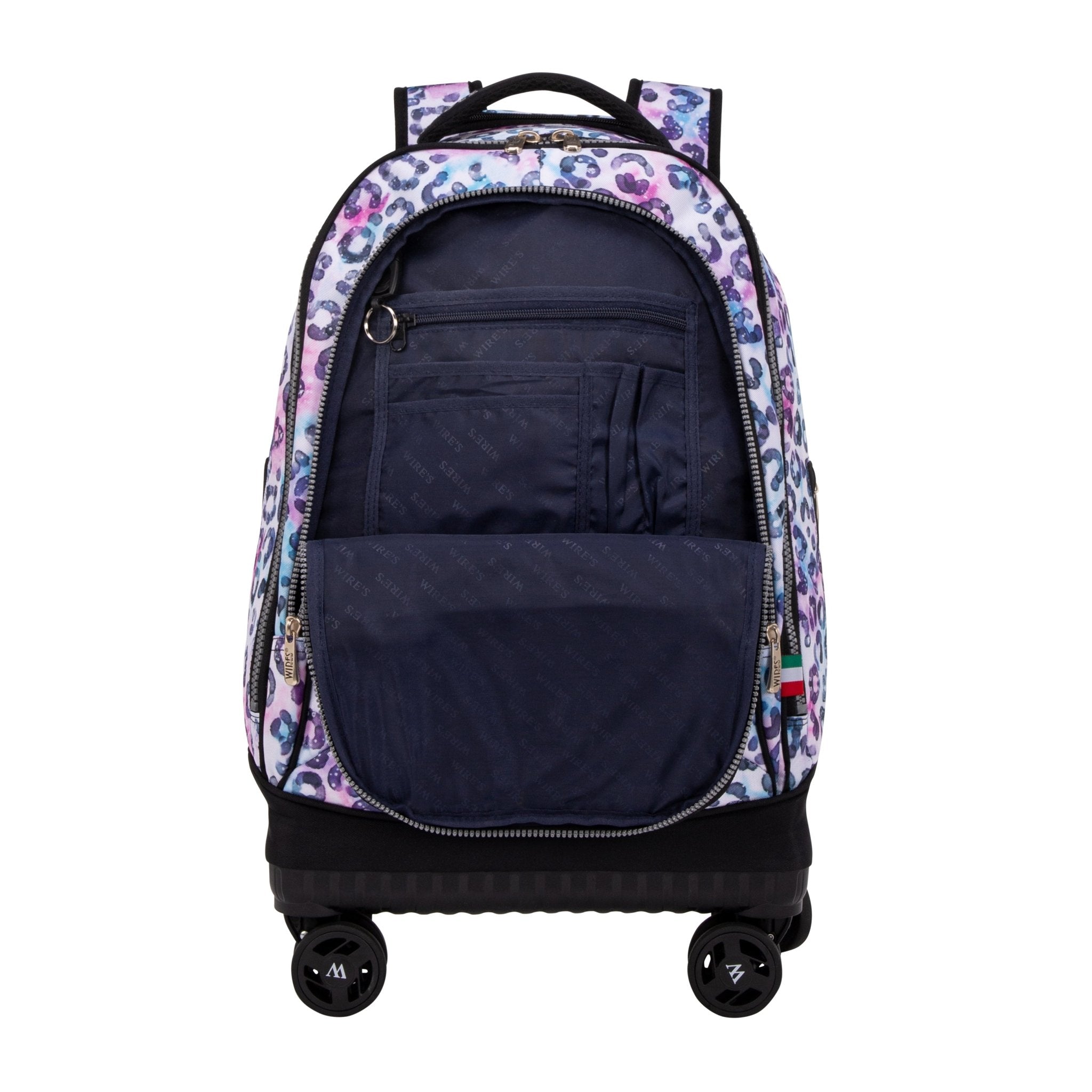 Sky Leopard Wires 8-Wheels School Backpack Trolley Set (Lunch bag & Pencil Case)