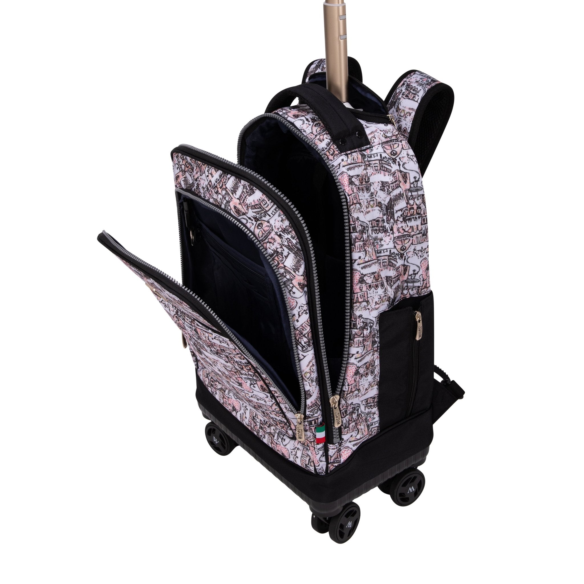 4 Wheels School Backpack Trolley Set (Lunch bag & Pencil Case) City