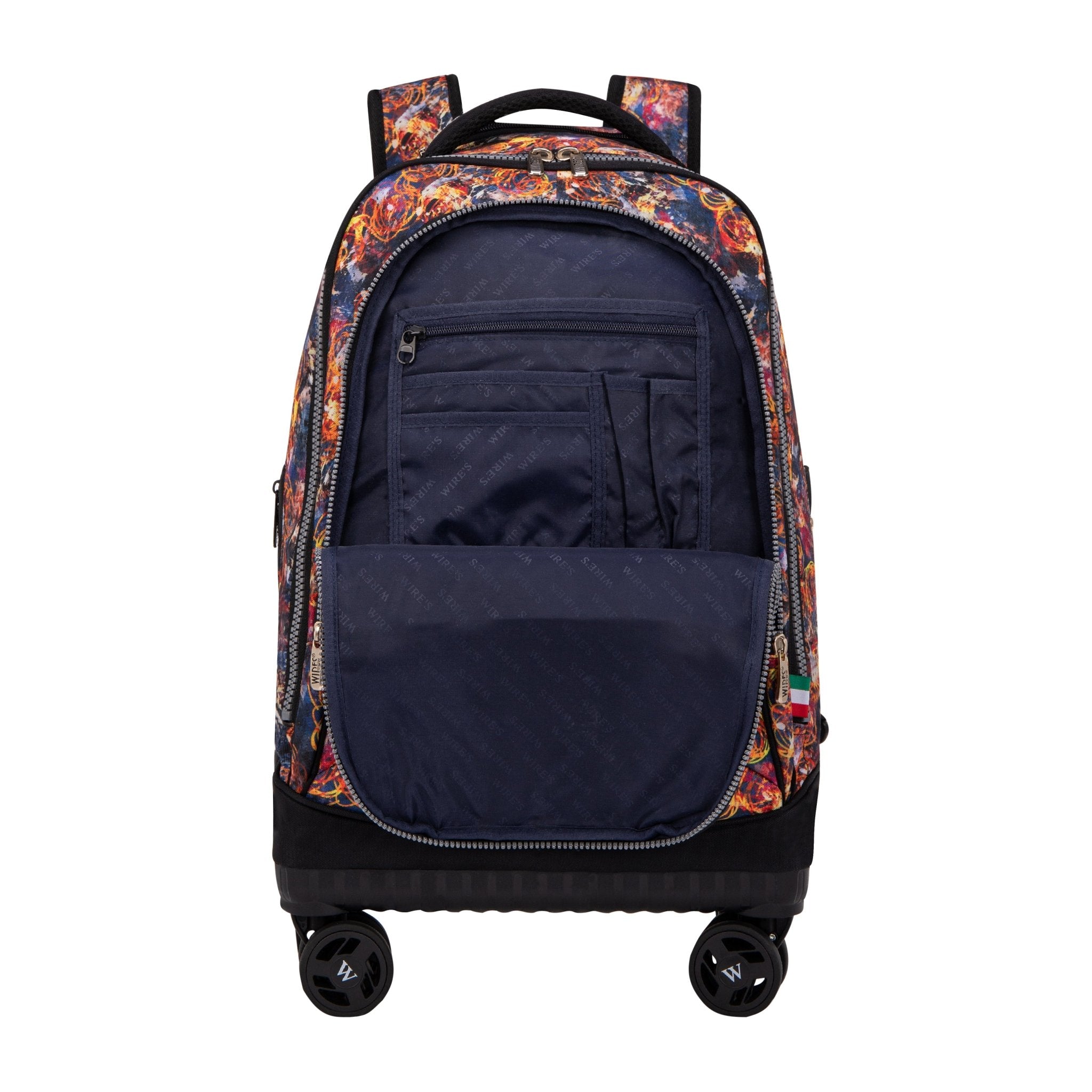 Ring Flame Wires 8-Wheels School Backpack Trolley Set (Lunch bag & Pencil Case)