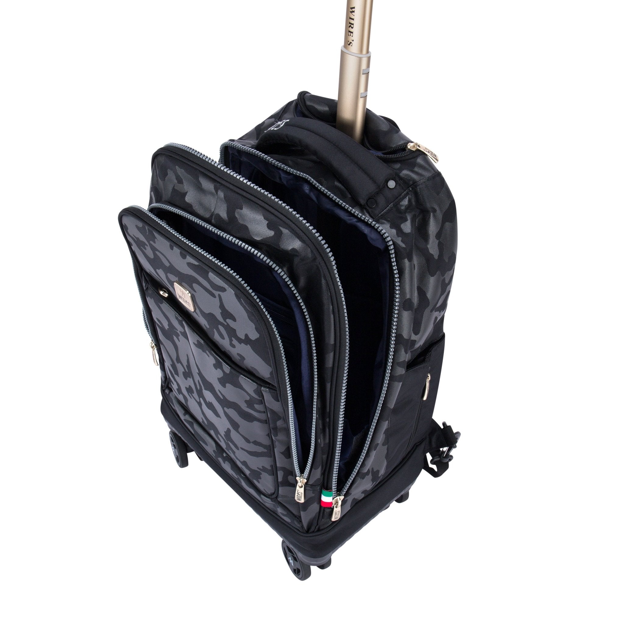 Black Camouflage Wires 8-Wheels School Backpack Trolley Set (Lunch bag & Pencil Case)