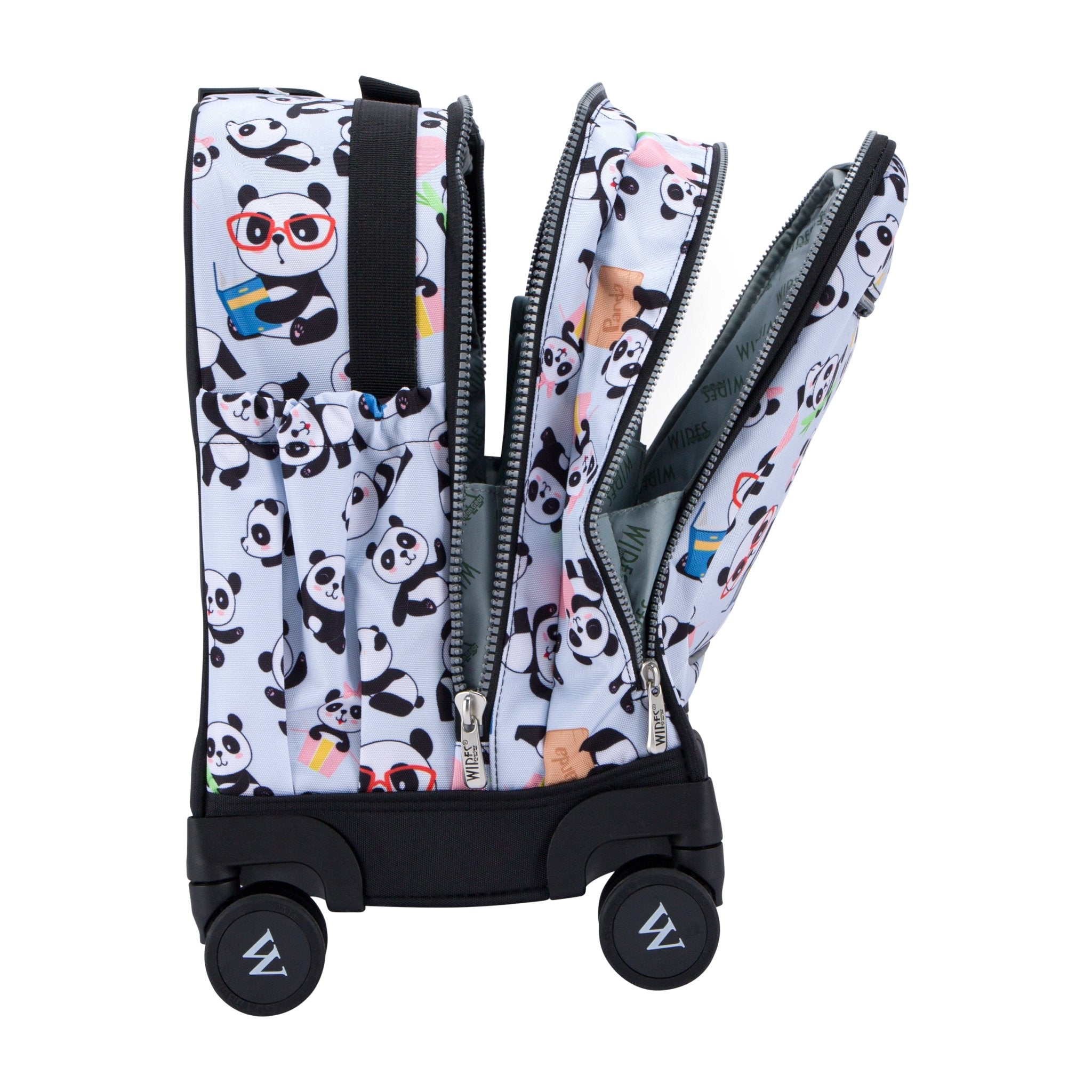 Mist Panda 8 Wheels School Bag Trolley Set of 4(Lunch Bag & Pencil Case)+Lunch Box