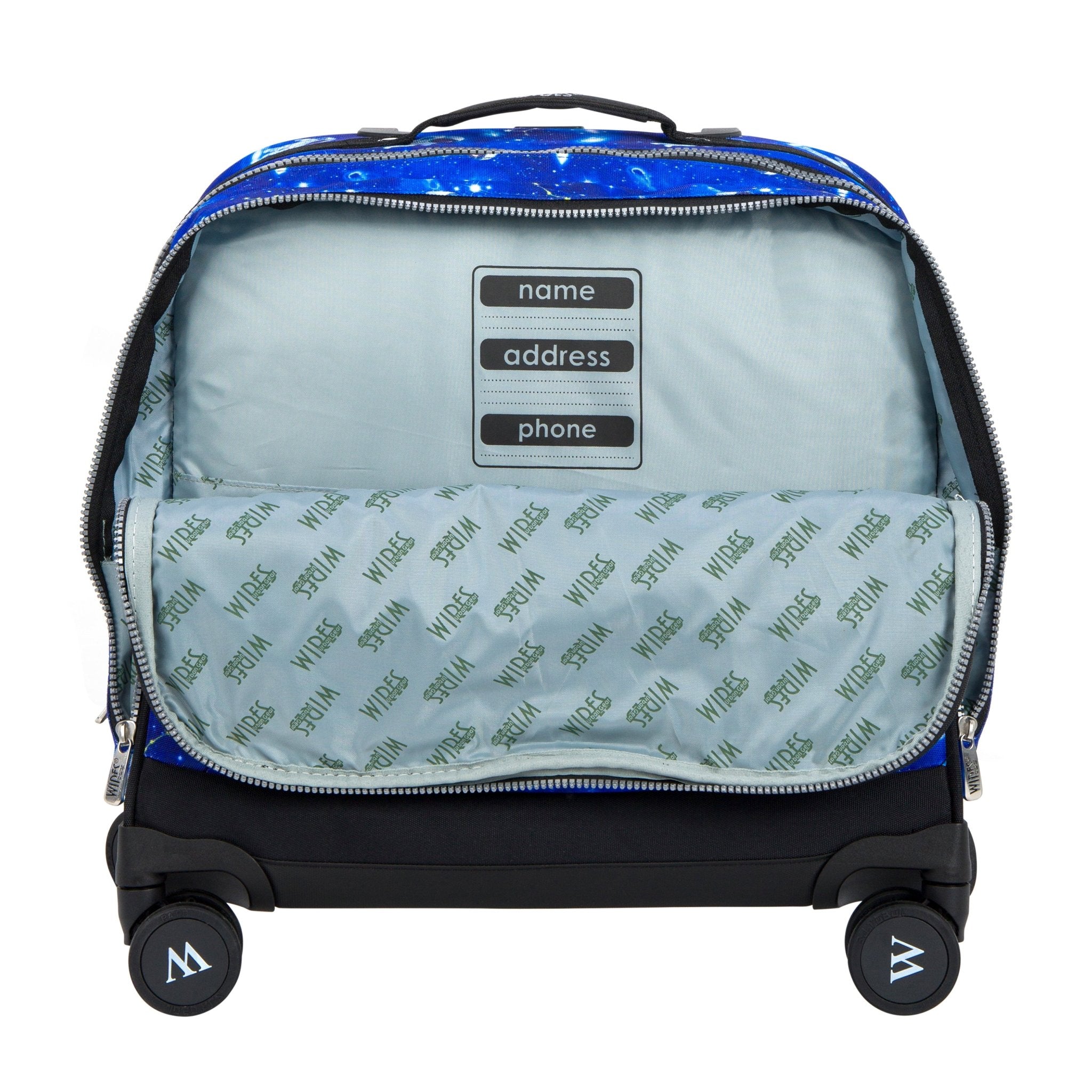 Spaceman blue 8 Wheels School Bag Trolley Set of 4(Lunch Bag & Pencil Case)+Lunch Box
