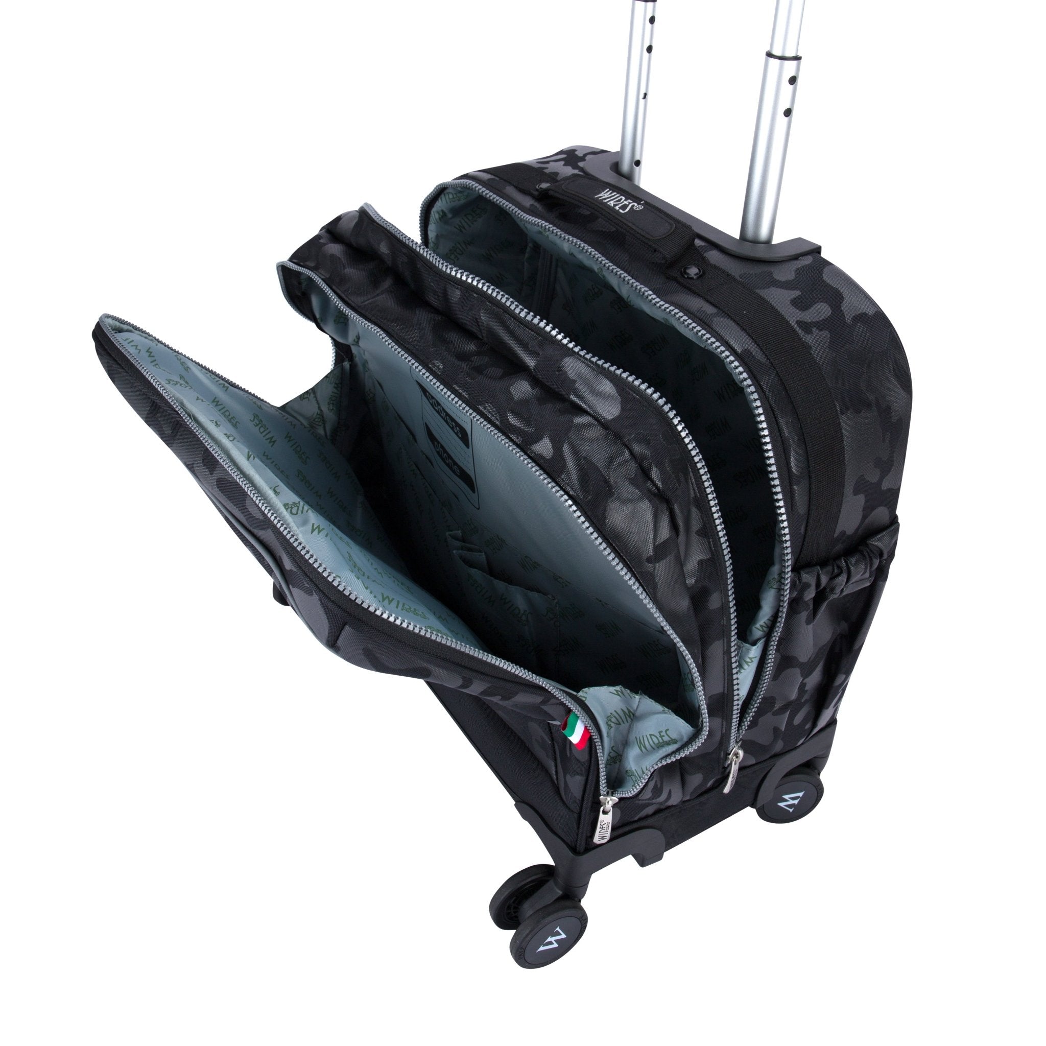 Dark Camouflage 8 Wheels School Bag Trolley Set of 4(Lunch Bag & Pencil Case)+Lunch Box