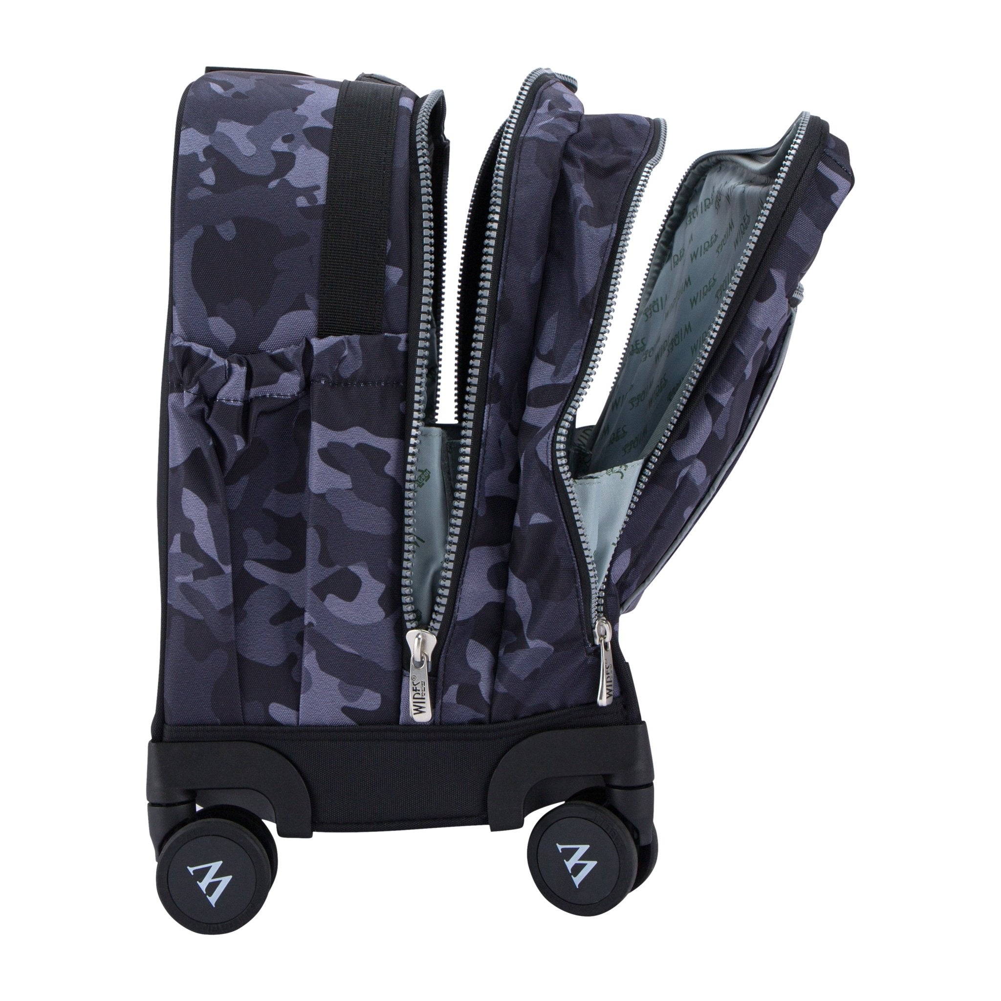 Navy Camouflage 8 Wheels School Bag Trolley Set of 4(Lunch Bag & Pencil Case)+Lunch Box