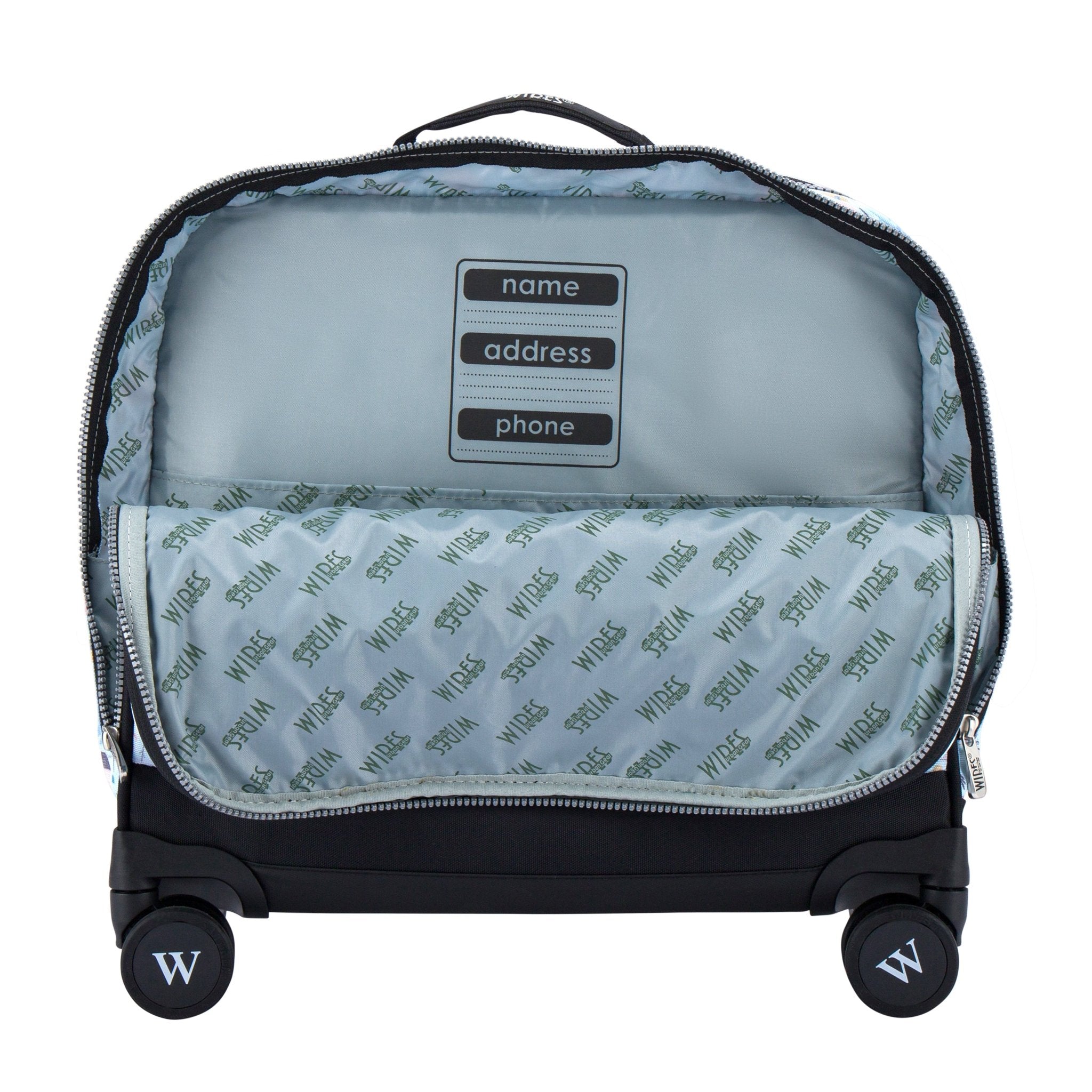 Blue Pinetree 8 Wheels School Bag Trolley Set of 4(Lunch Bag & Pencil Case)+Lunch Box