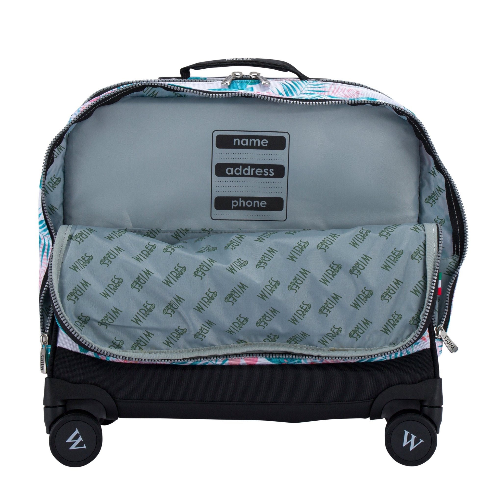 Tropical Leaves 8 Wheels School Bag Trolley Set of 4(Lunch Bag & Pencil Case)+Lunch Box