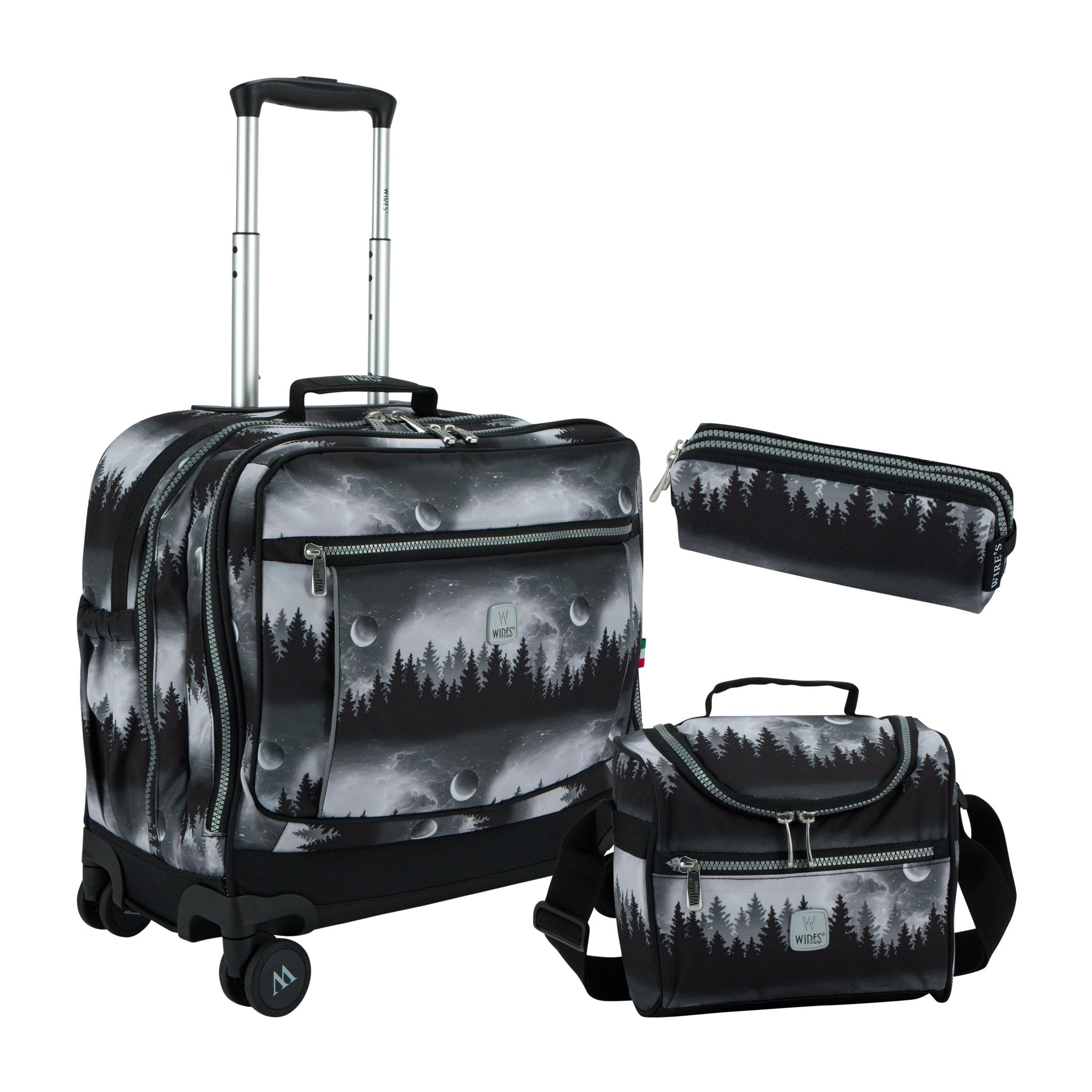 Mystery Forest School Bag Trolley Set of 4(Lunch Bag & Pencil Case)+Lunch Box