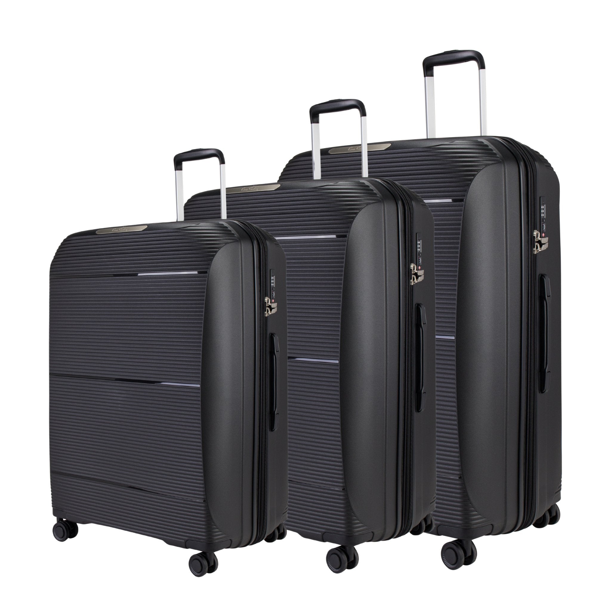 Pierre Cardin Vienna Suitcases,Unbreakable Set of 3 + Beauty Case - Navy