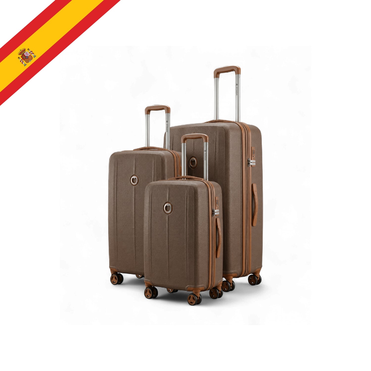 Aragon Hardside Luggage Set of 3, Coffee