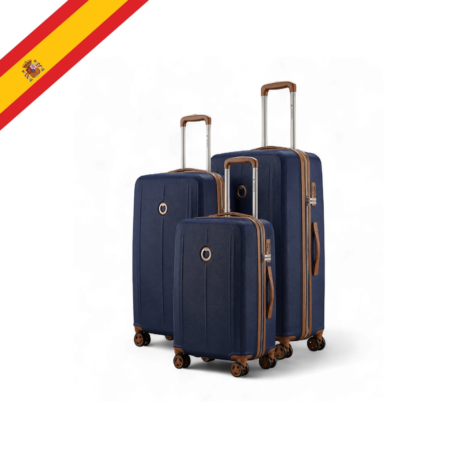 Aragon Hardside Luggage Set of 3, Navy Blue