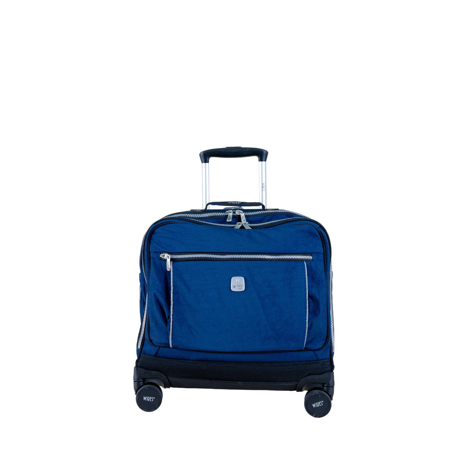 Solid Navy 8 Wheels School Bag Trolley Set of 4(Lunch Bag & Pencil Case)+Lunch Box - MOON - Back 2 School - Wires