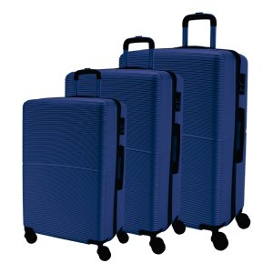 Monsca M24405-3T NAVY Hardcase Trolley Suitcase Set of 3-Large + Medium + Cabin Size(28/24/20) No Warranty