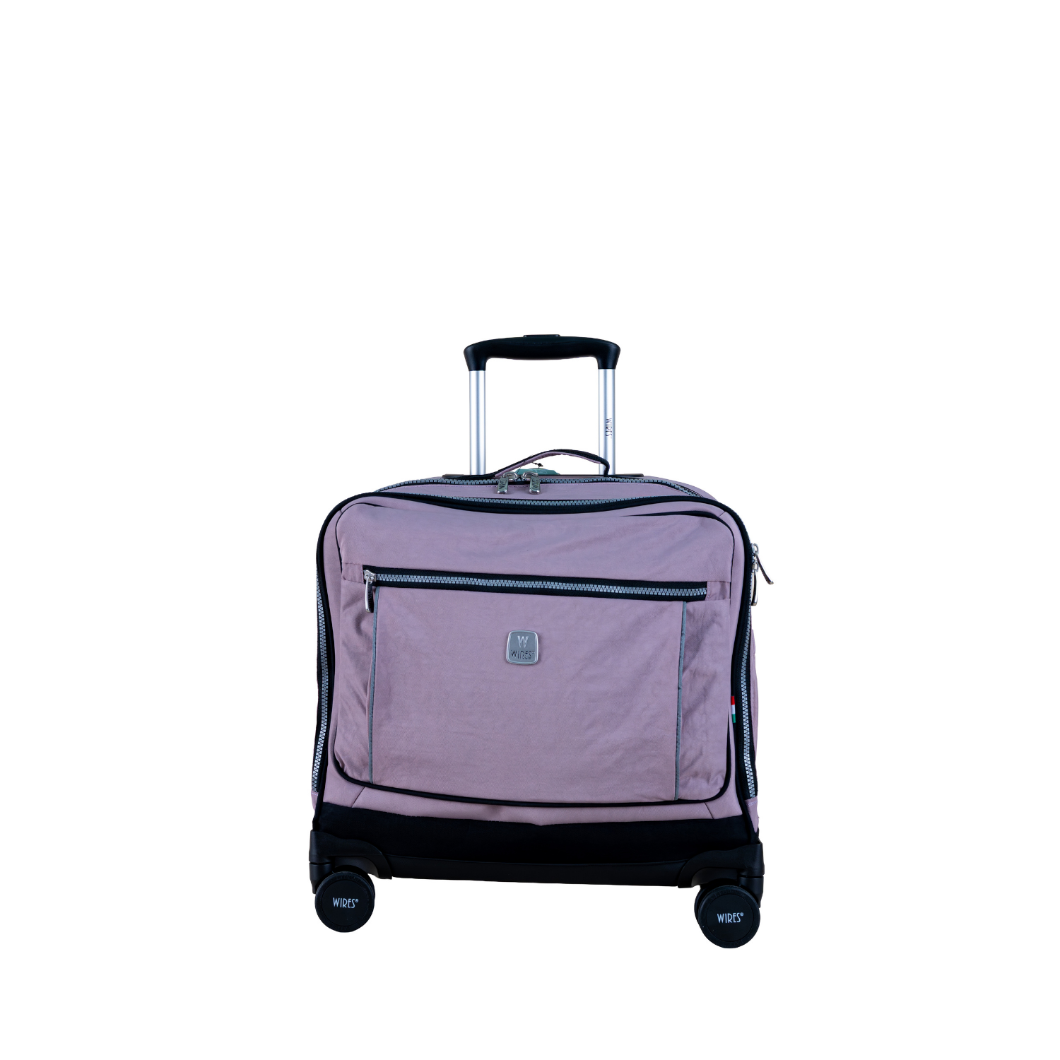 Solid Pink 8 Wheels School Bag Trolley Set of 4(Lunch Bag & Pencil Case)+Lunch Box - MOON - Back 2 School - Wires