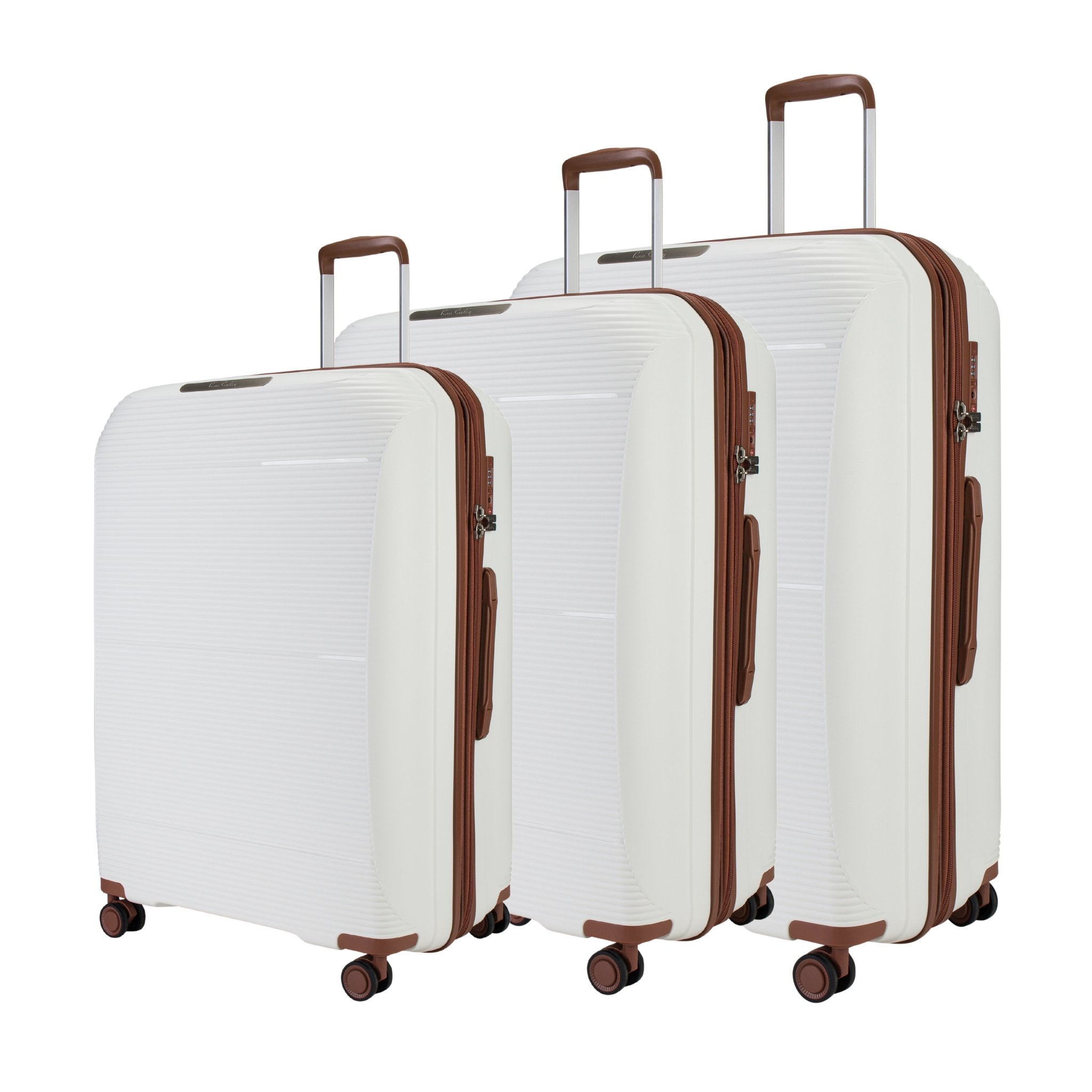 Pierre Cardin Vienna Suitcases,Unbreakable Set of 3 + Beauty Case - Navy