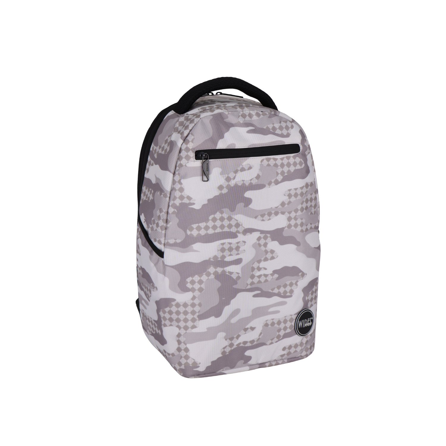 WIRES Army White Backpack 18.5" | Laptop Compartment & Organized Storage