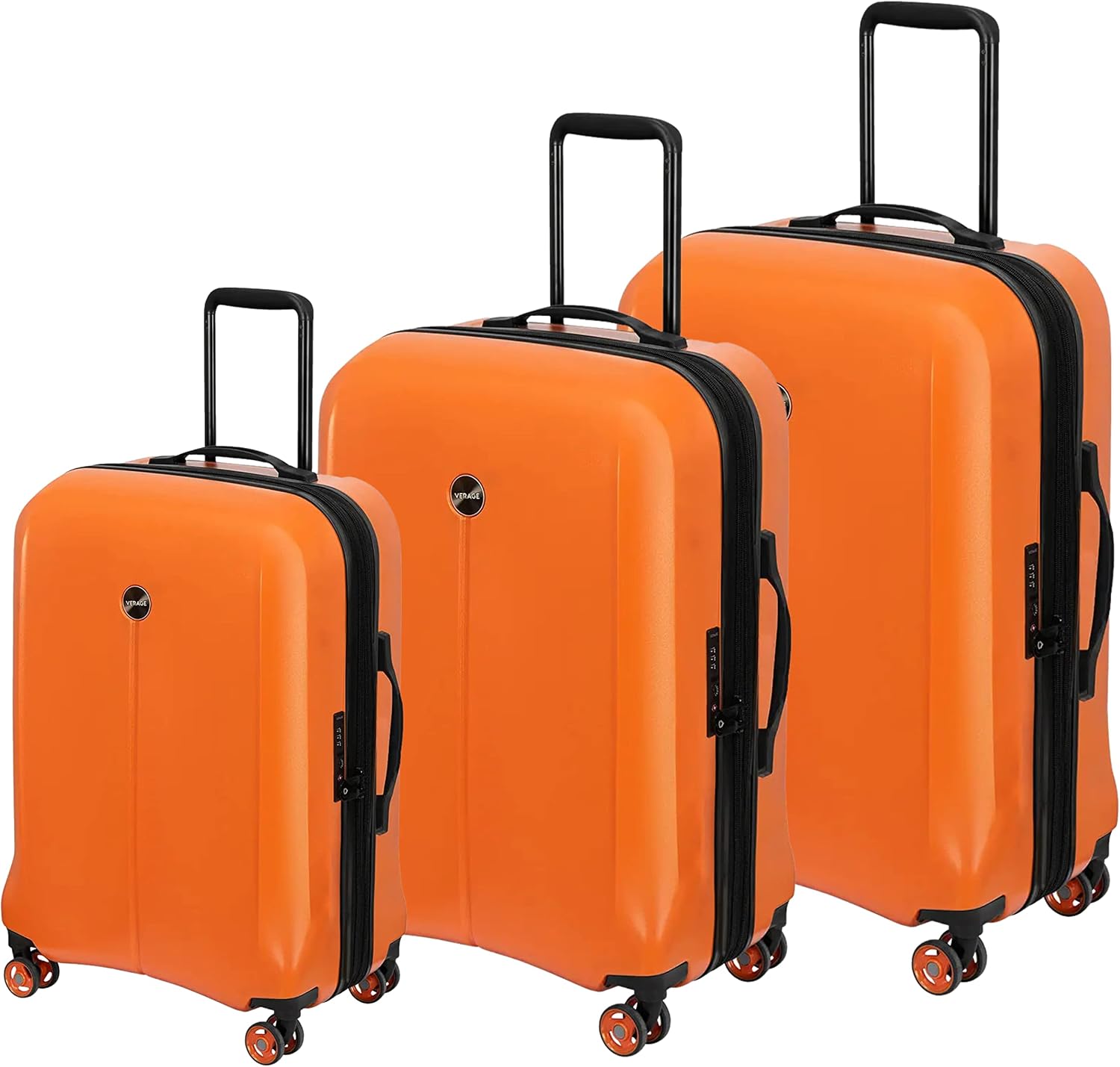 Houston Hardside Suitcase Set Of 3 - Orange - MOON