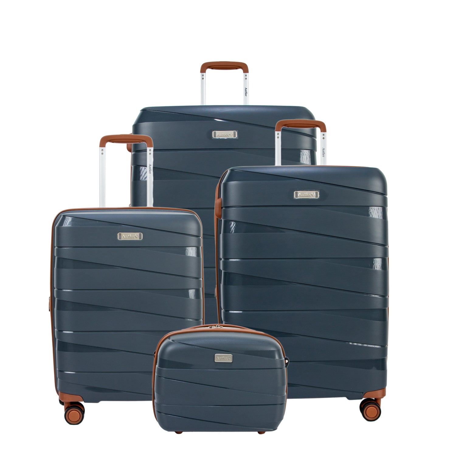 Antler Nova Unbreakable Set of 4 Suitcases, Rose Gold