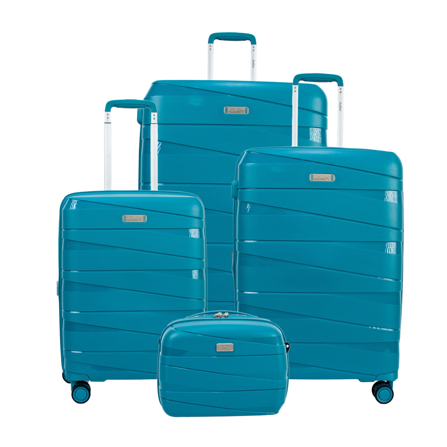 Antler Nova Unbreakable Set of 4 Suitcases, Rose Gold