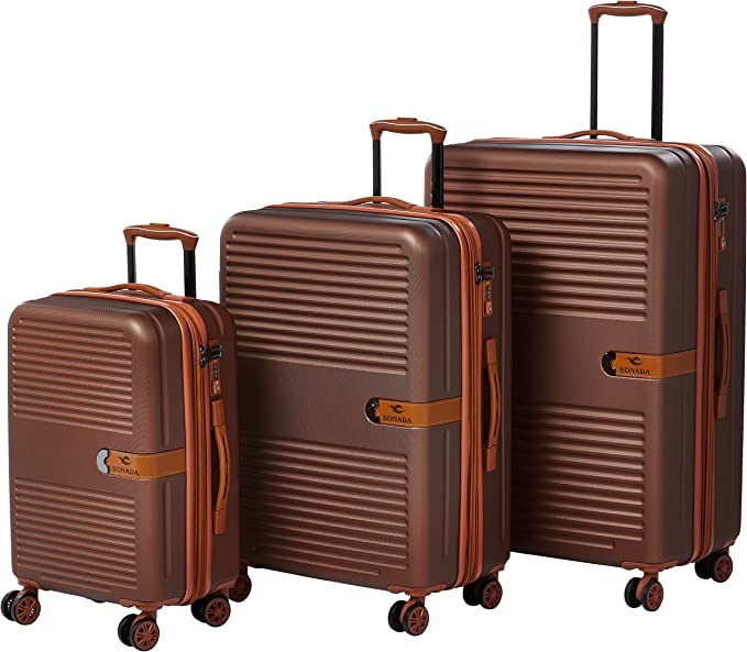 Sonada Sydney Upright Collection Hardcase Trolley Set of 3-Grey