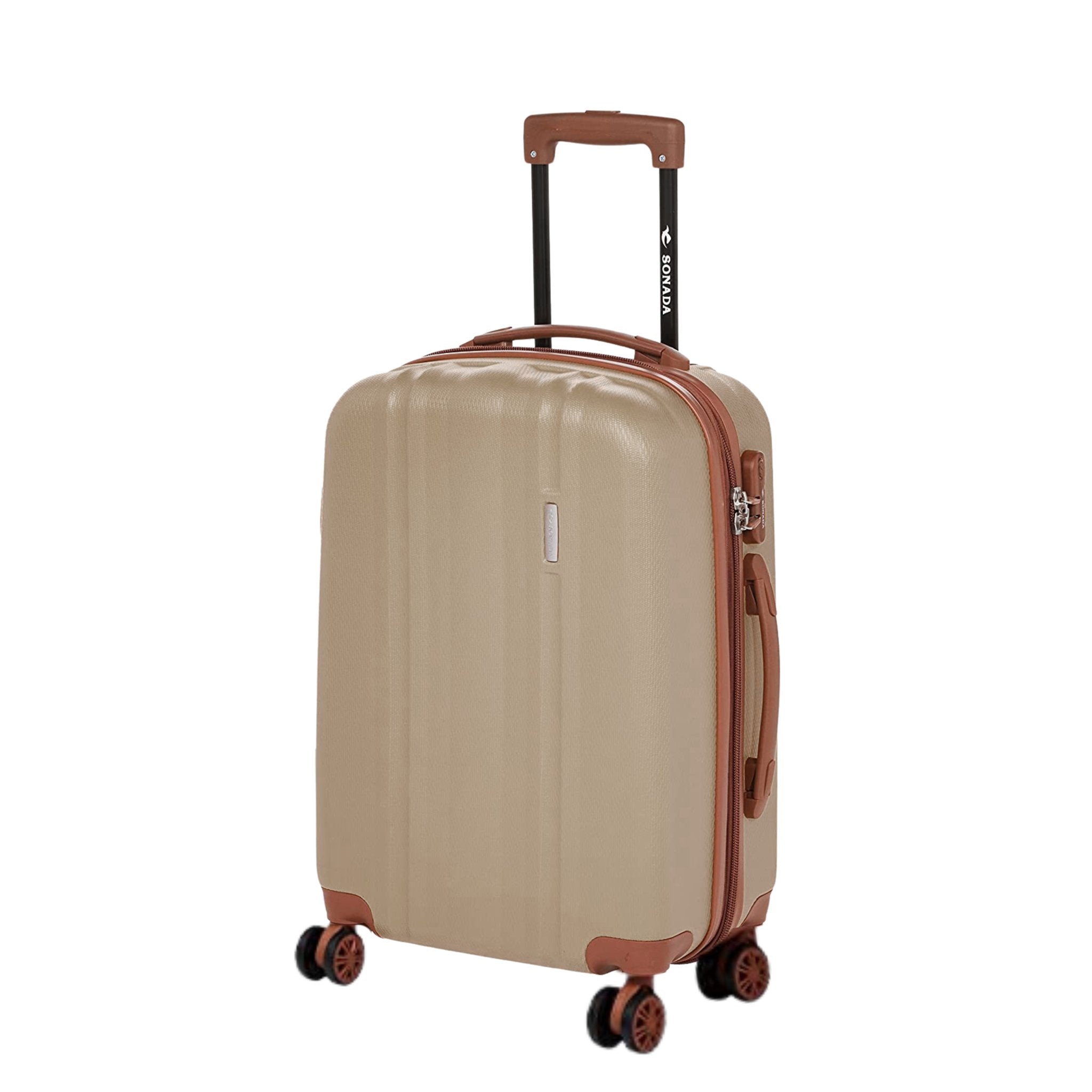 Sonada Upright Suitcases Trolley Set of 3 - Champagne