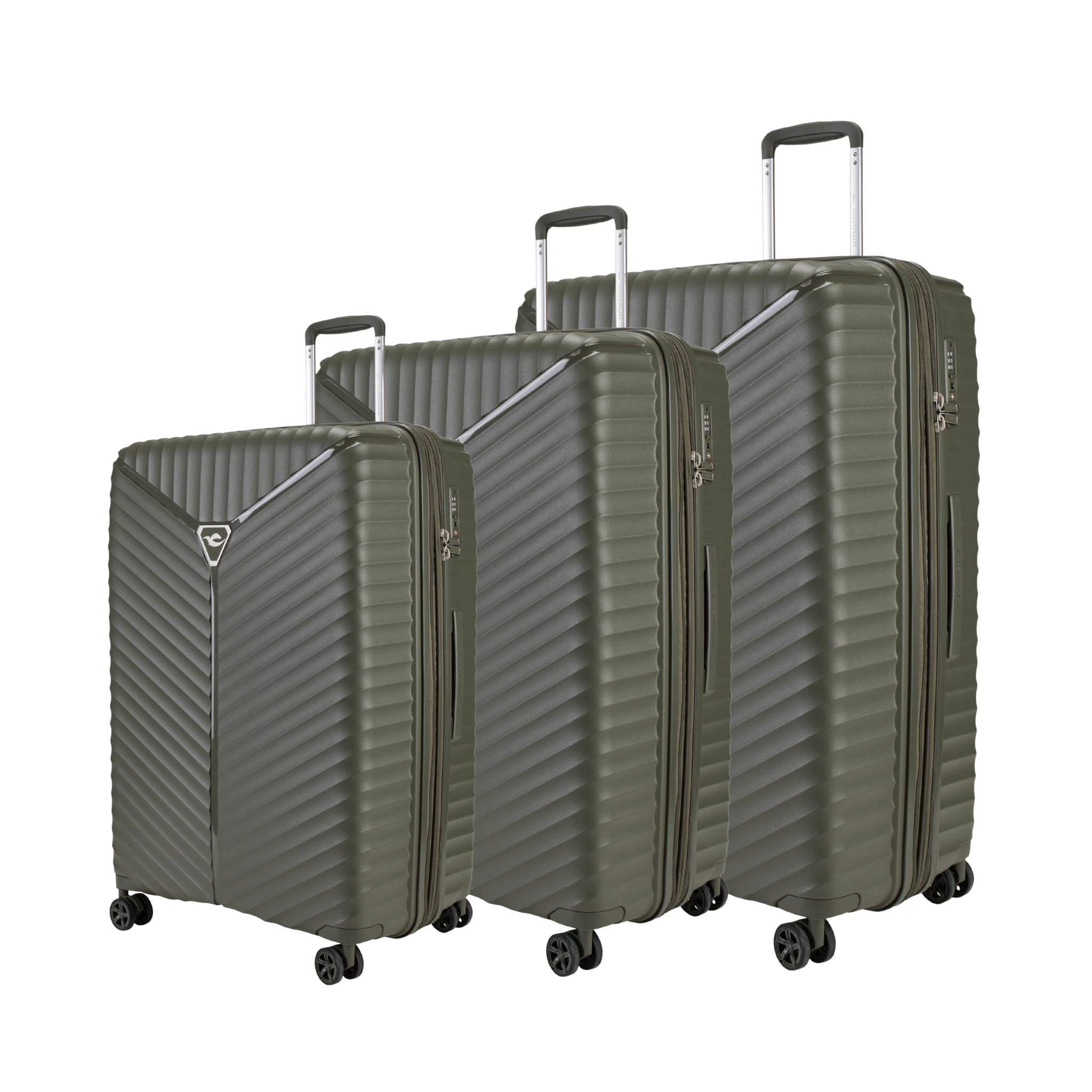 Turin Suitcases Set of 3 + Beauty Case - Gold Orange