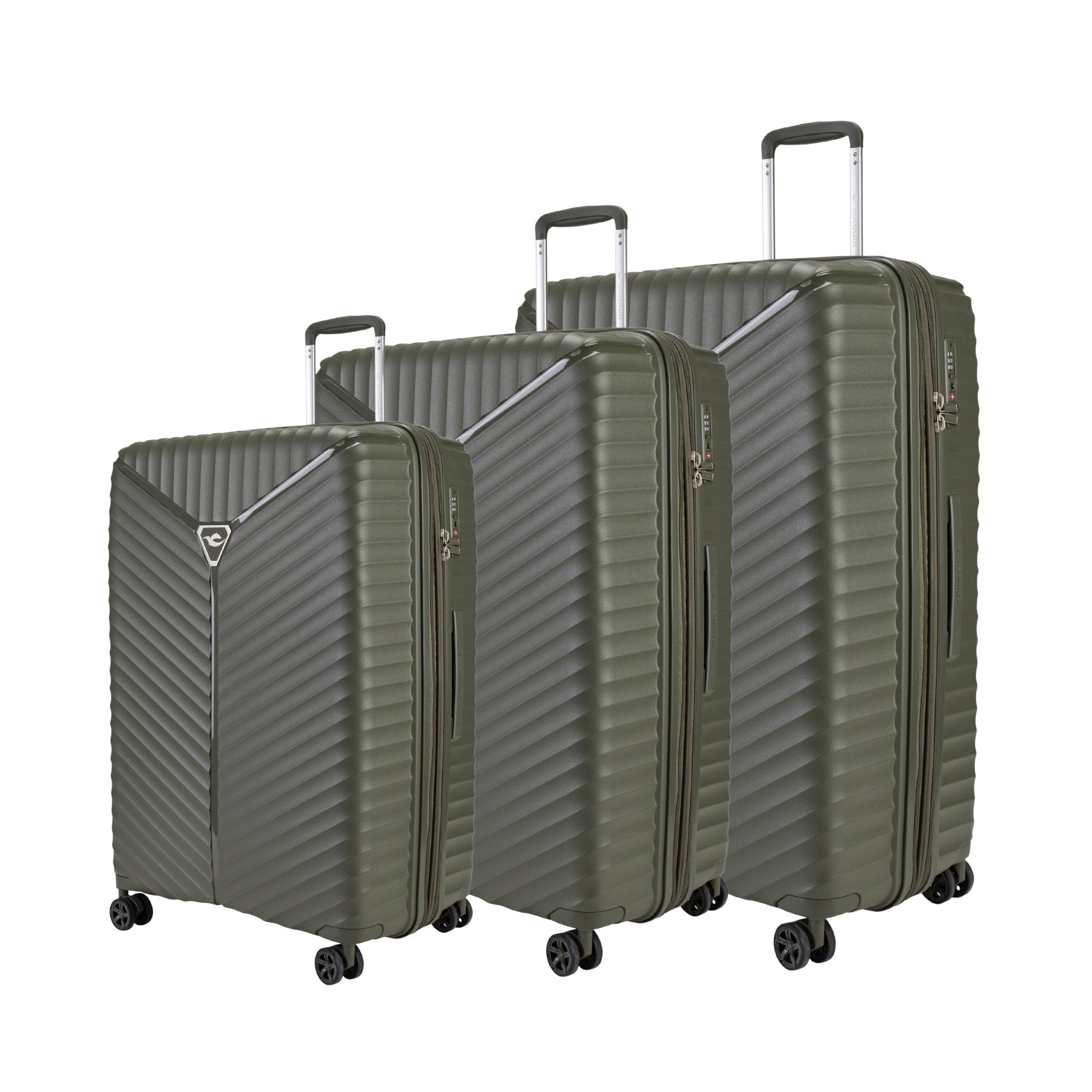 Turin Suitcases Set of 3 + Beauty Case - Dark Grey