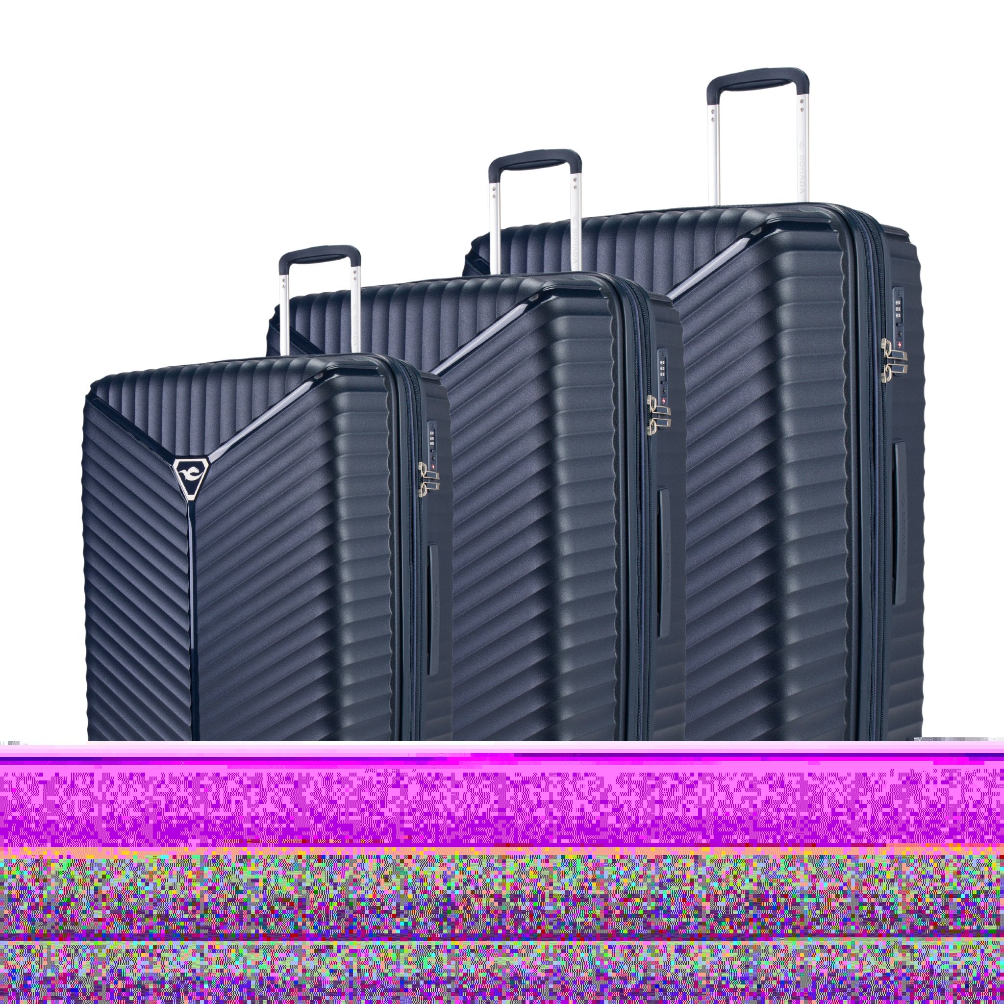 Sonada Turin Suitcases, Unbreakable Set of 3 + Beauty Case - Gold Orange