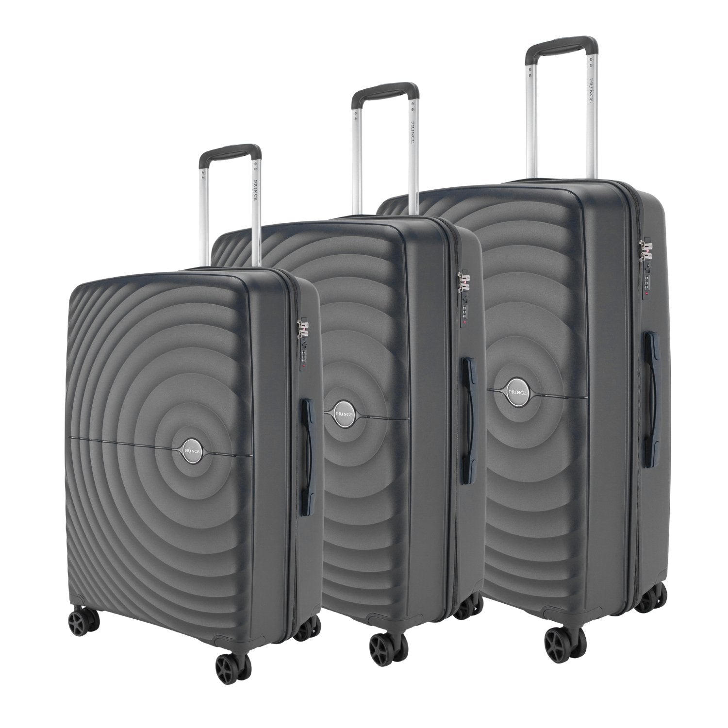 Prince Suitcase Unbreakable Set of 3-Grey PR16709