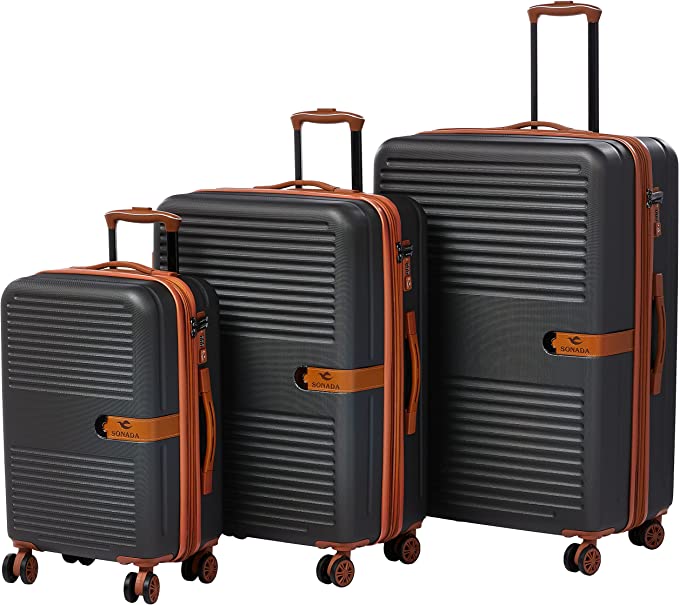 Sonada Sydney Upright Collection Hardcase Trolley Set of 3-Grey